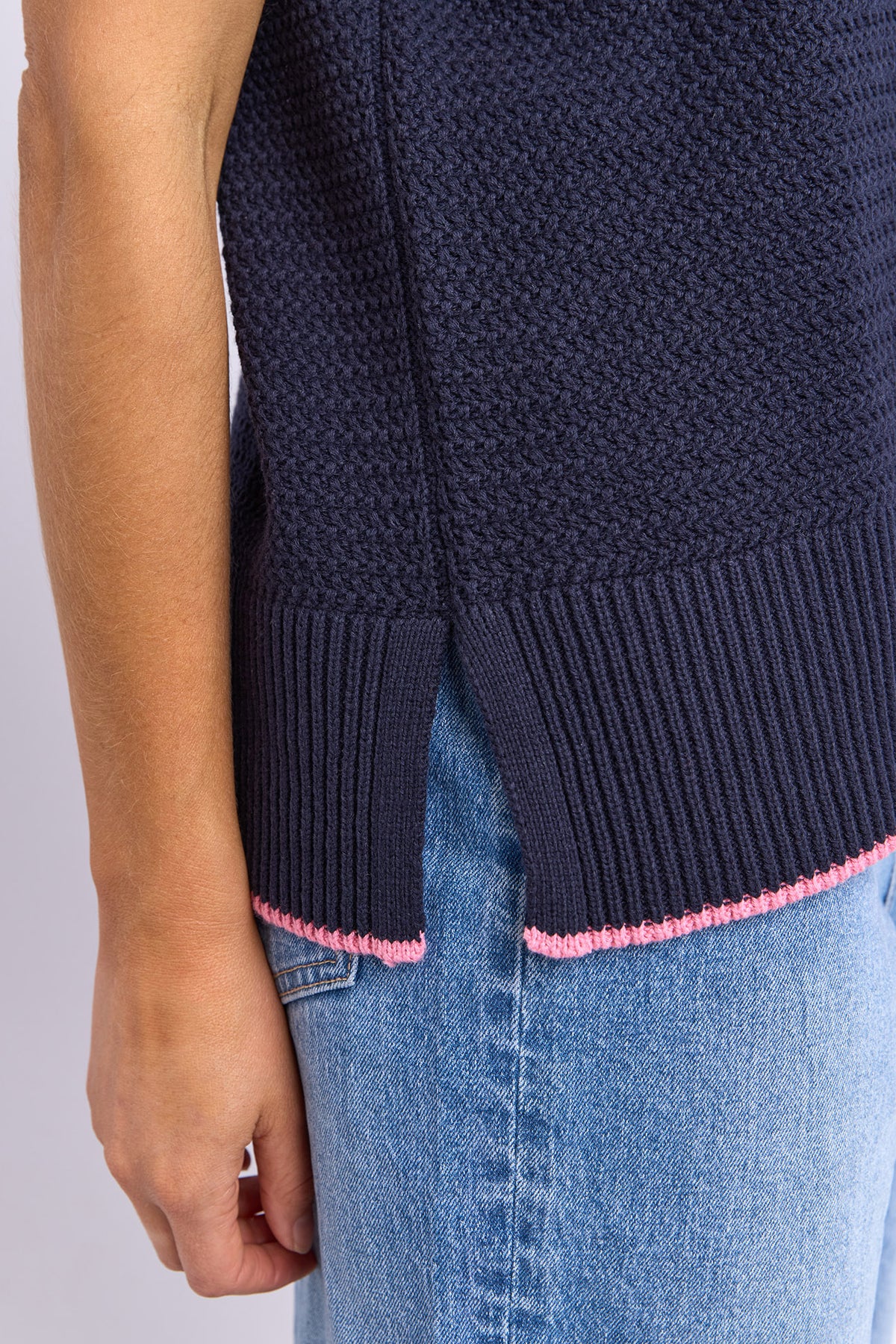 Camellia Short Sleeve Knit Navy