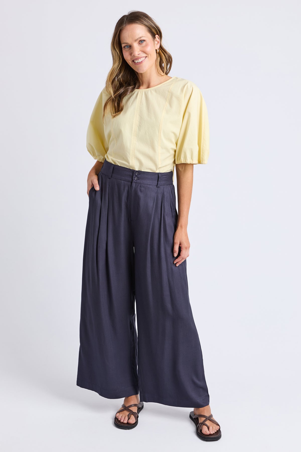 Georgina Print Pant Navy