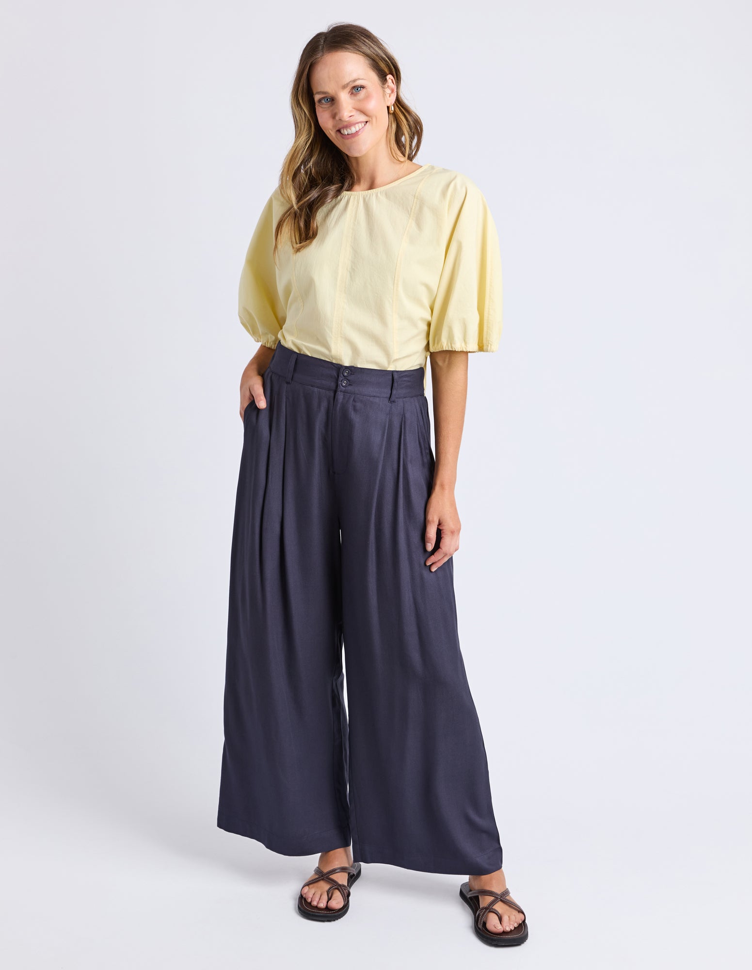 Georgina Print Pant Navy
