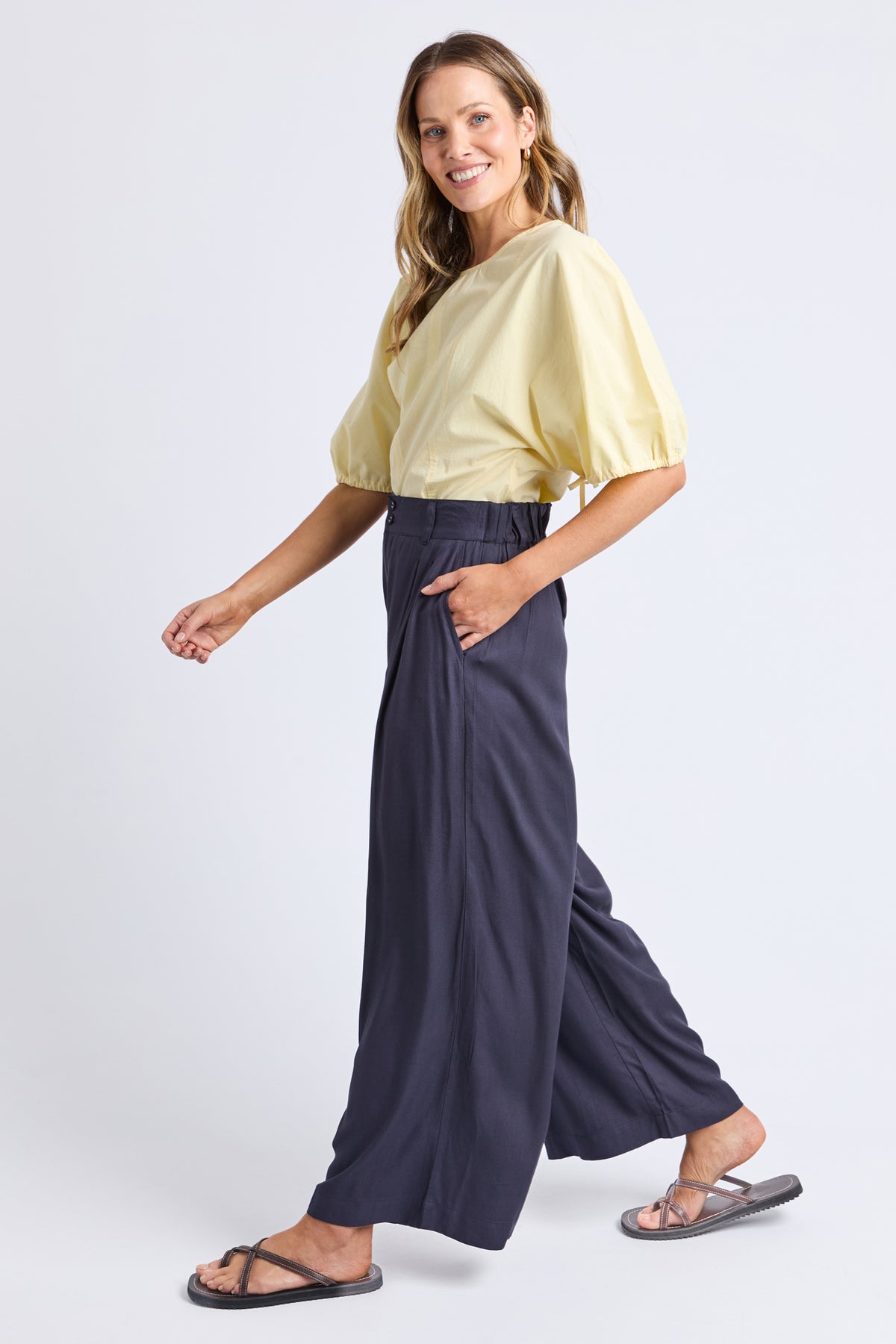 Georgina Print Pant Navy