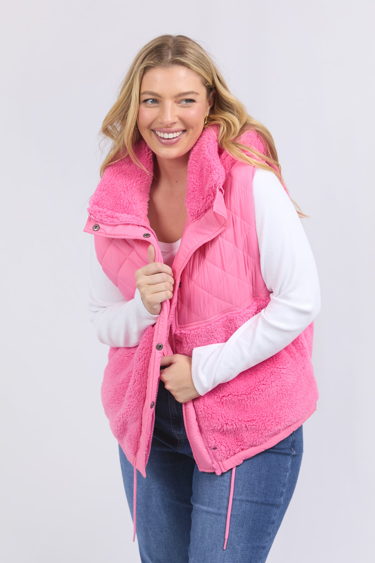 Alaska Quilted Vest Geranium Pink