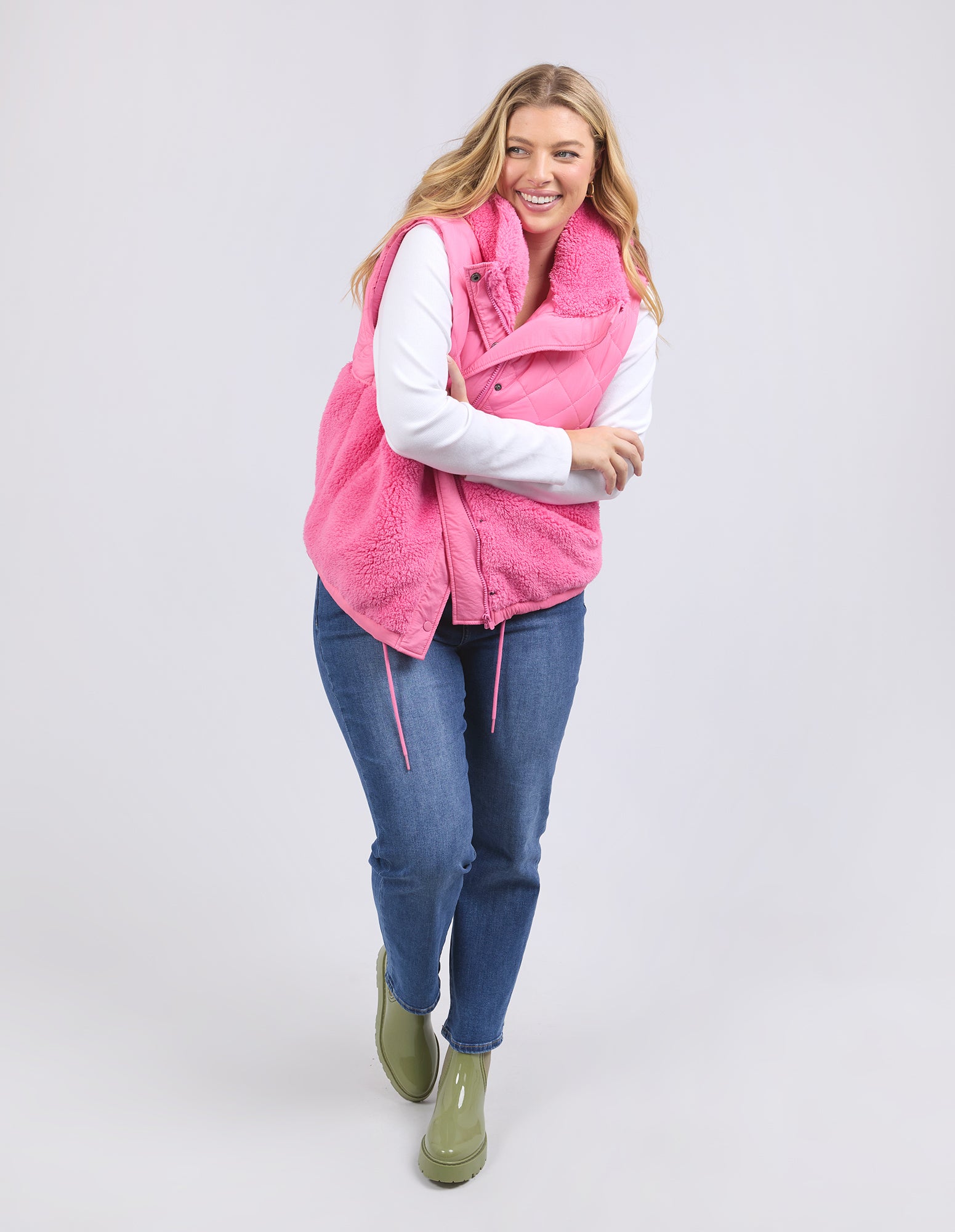 Alaska Quilted Vest Geranium Pink
