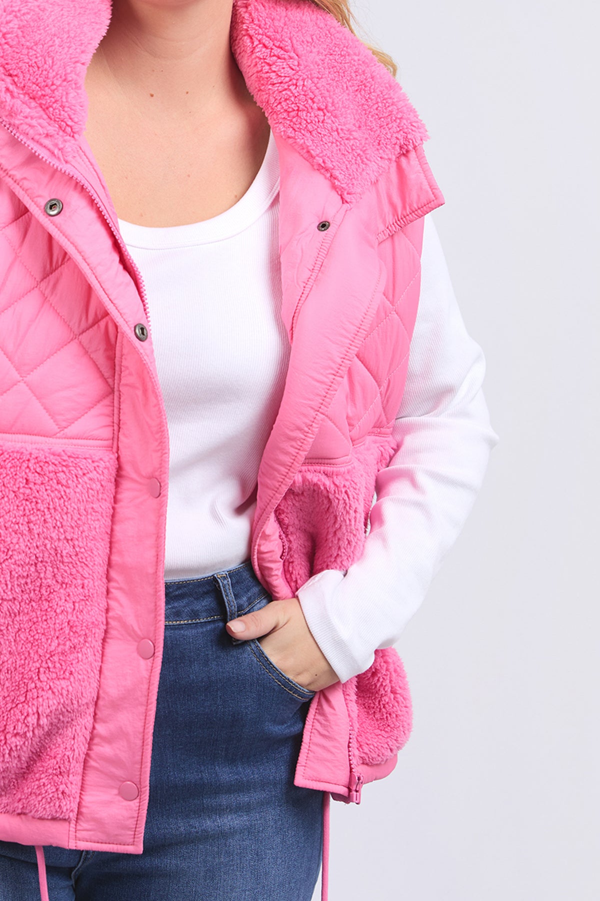 Alaska Quilted Vest Geranium Pink