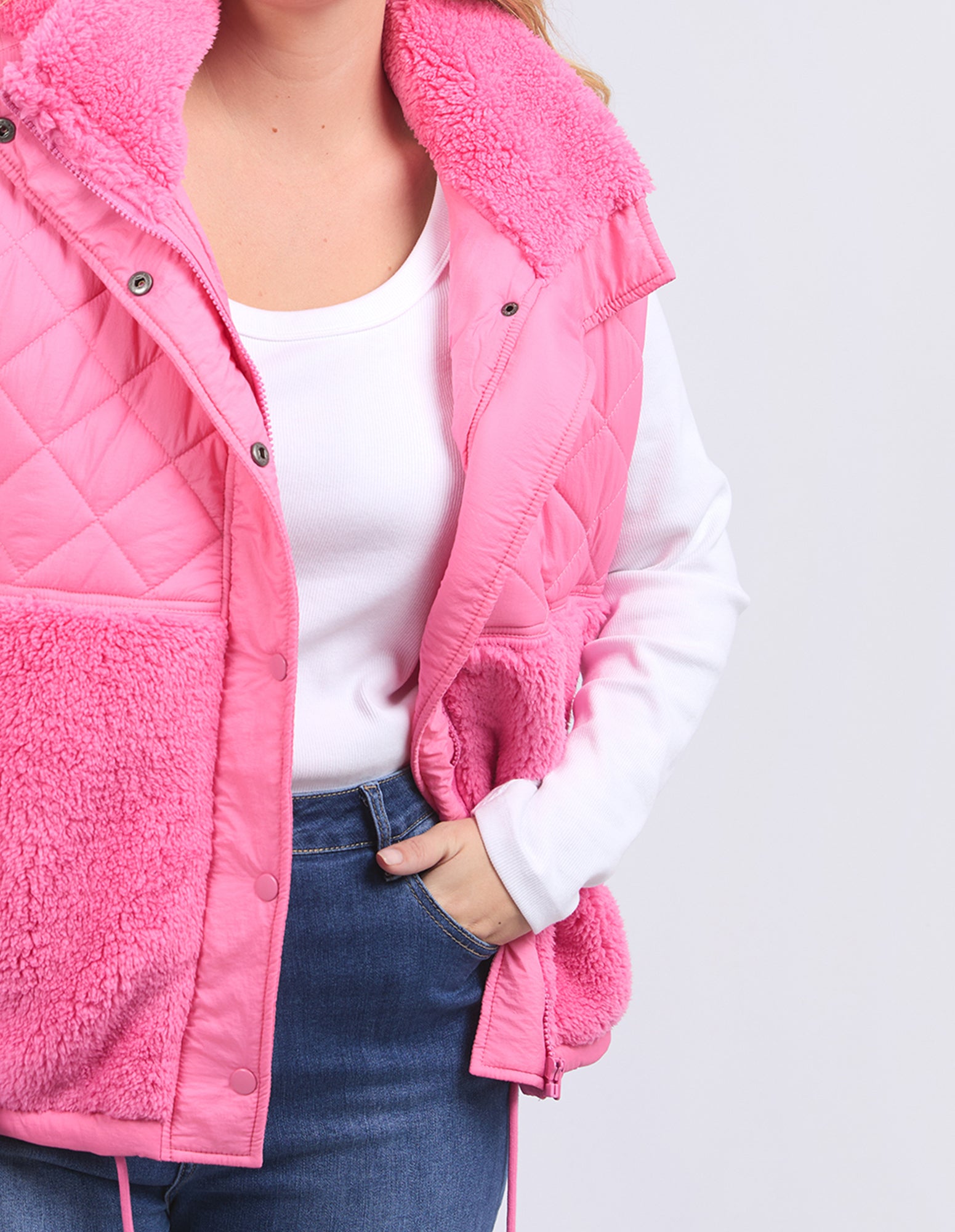 Alaska Quilted Vest Geranium Pink