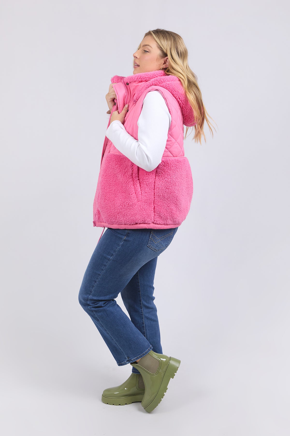 Alaska Quilted Vest Geranium Pink