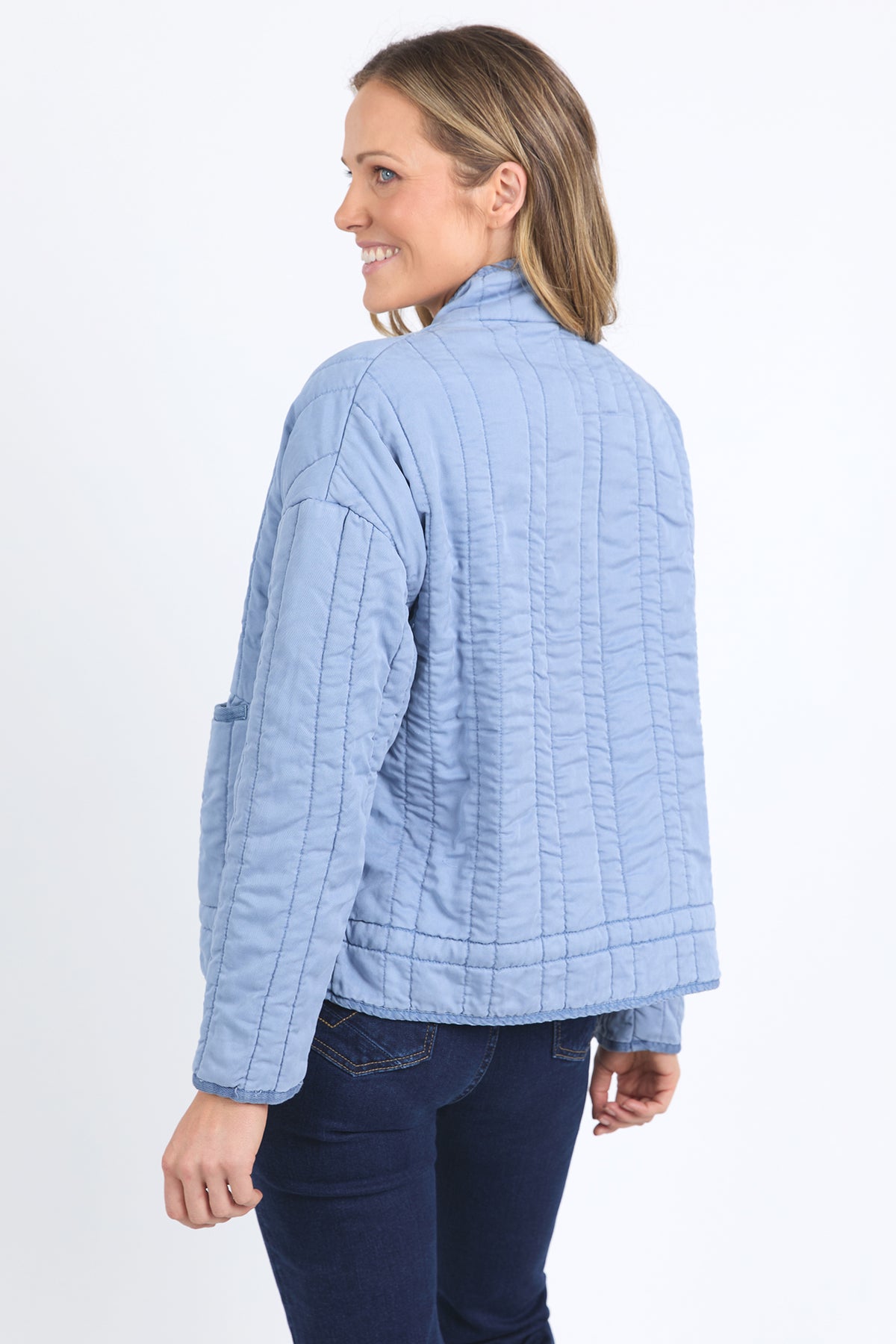 Sparrow Quilted Jacket Steel Blue