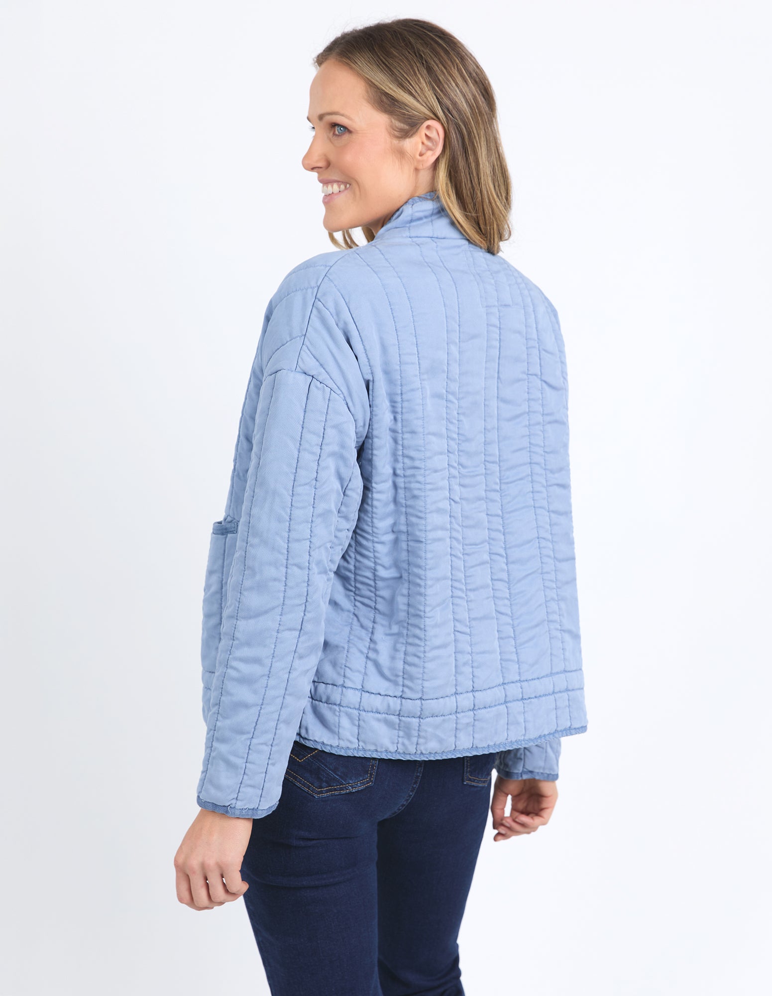 Sparrow Quilted Jacket Steel Blue