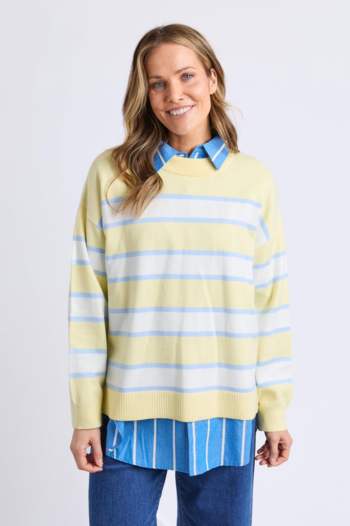 Joni Stripe Knit Pale Banana Stripe