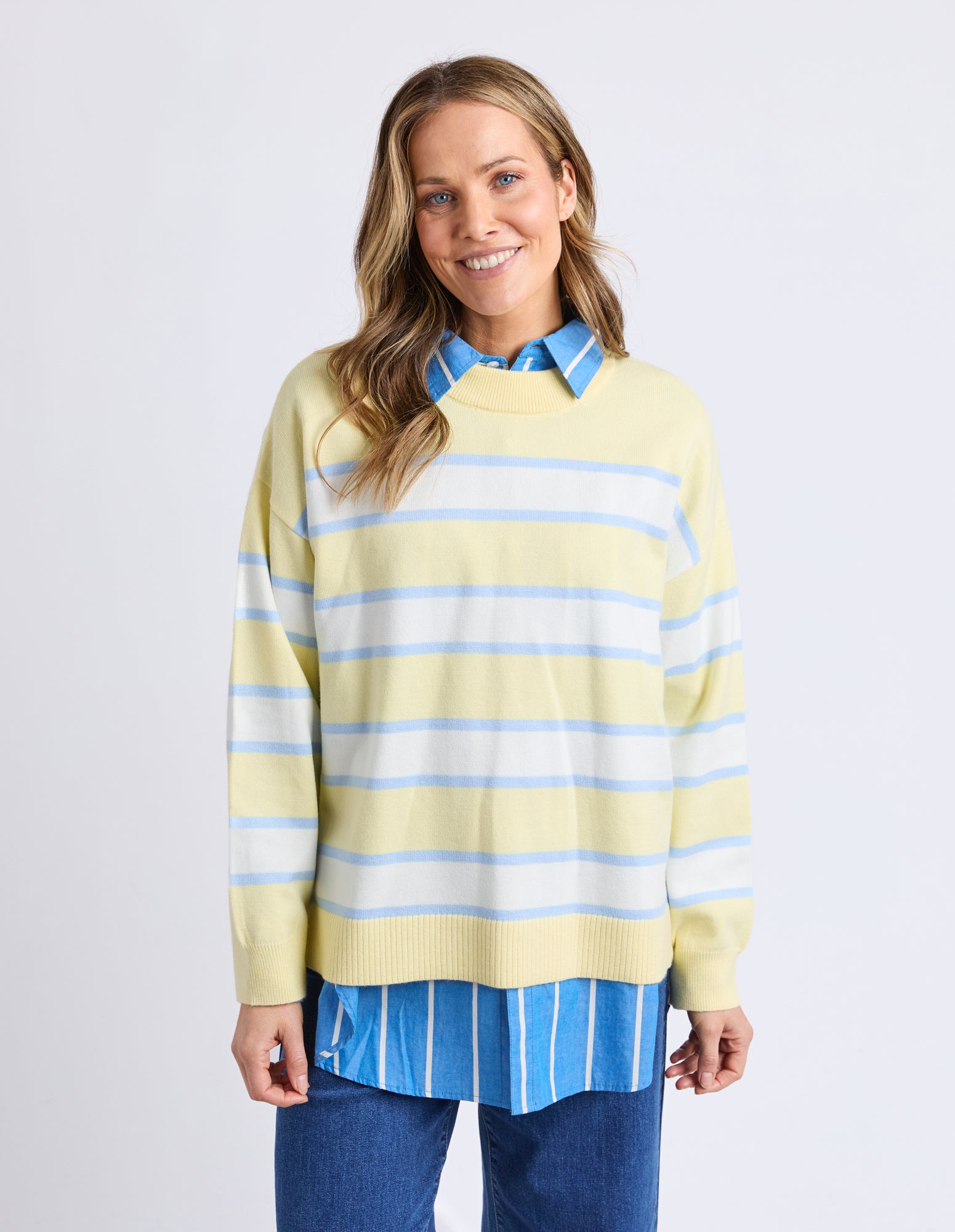 Joni Stripe Knit Pale Banana Stripe