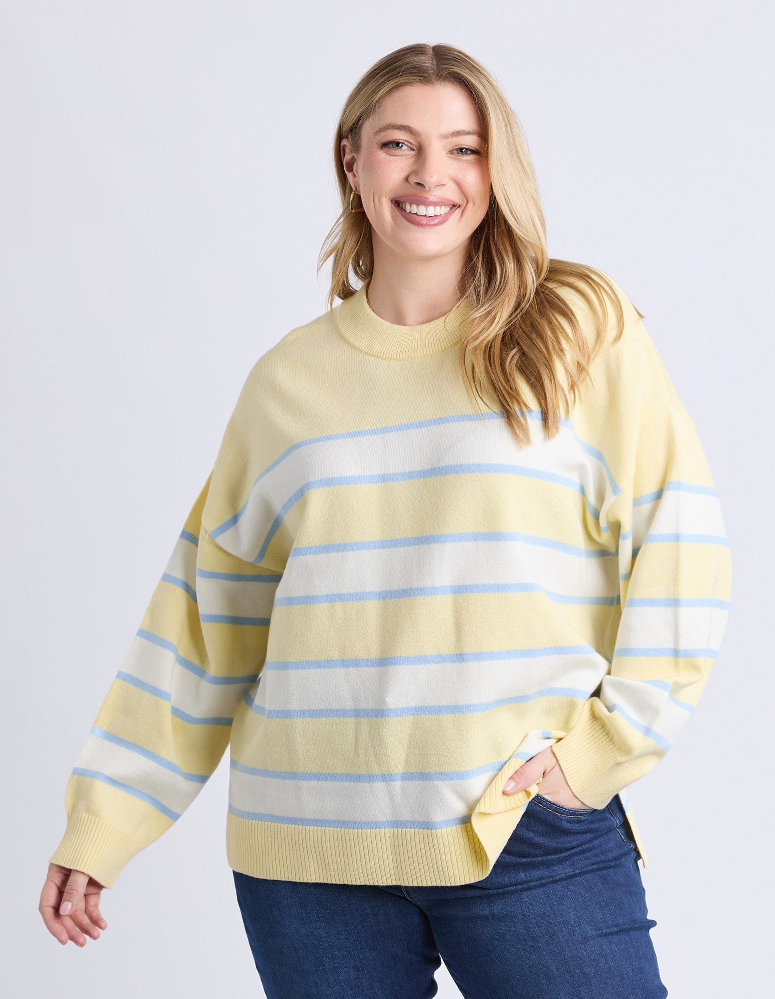 Joni Stripe Knit Pale Banana Stripe