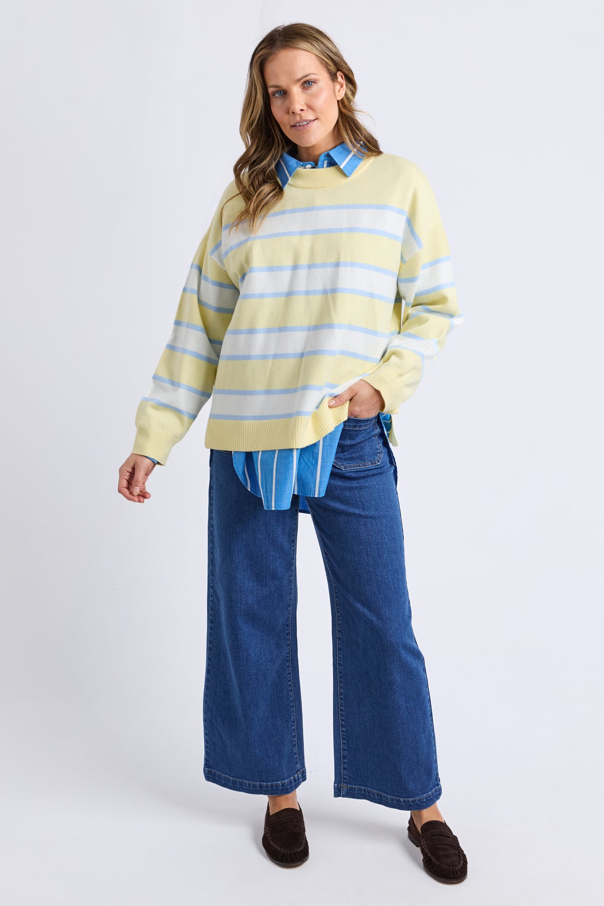Joni Stripe Knit Pale Banana Stripe