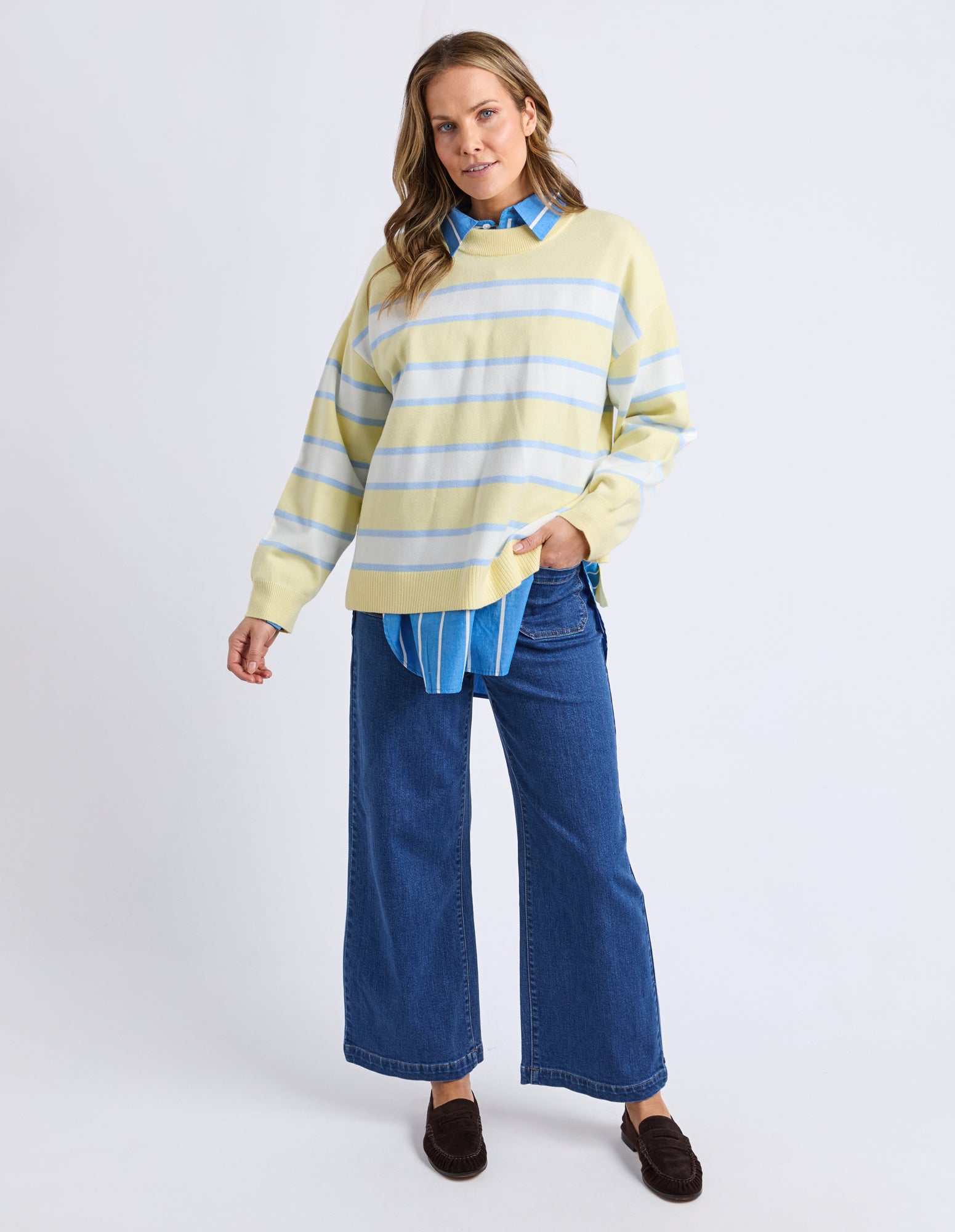Joni Stripe Knit Pale Banana Stripe