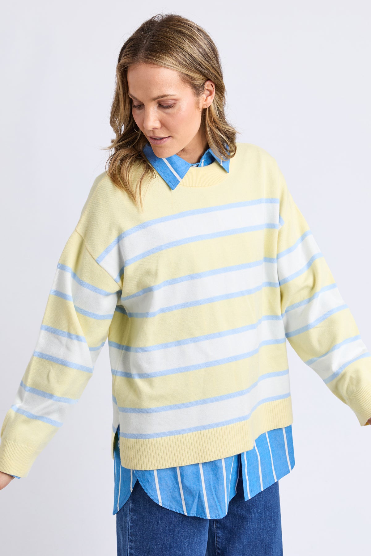 Joni Stripe Knit Pale Banana Stripe