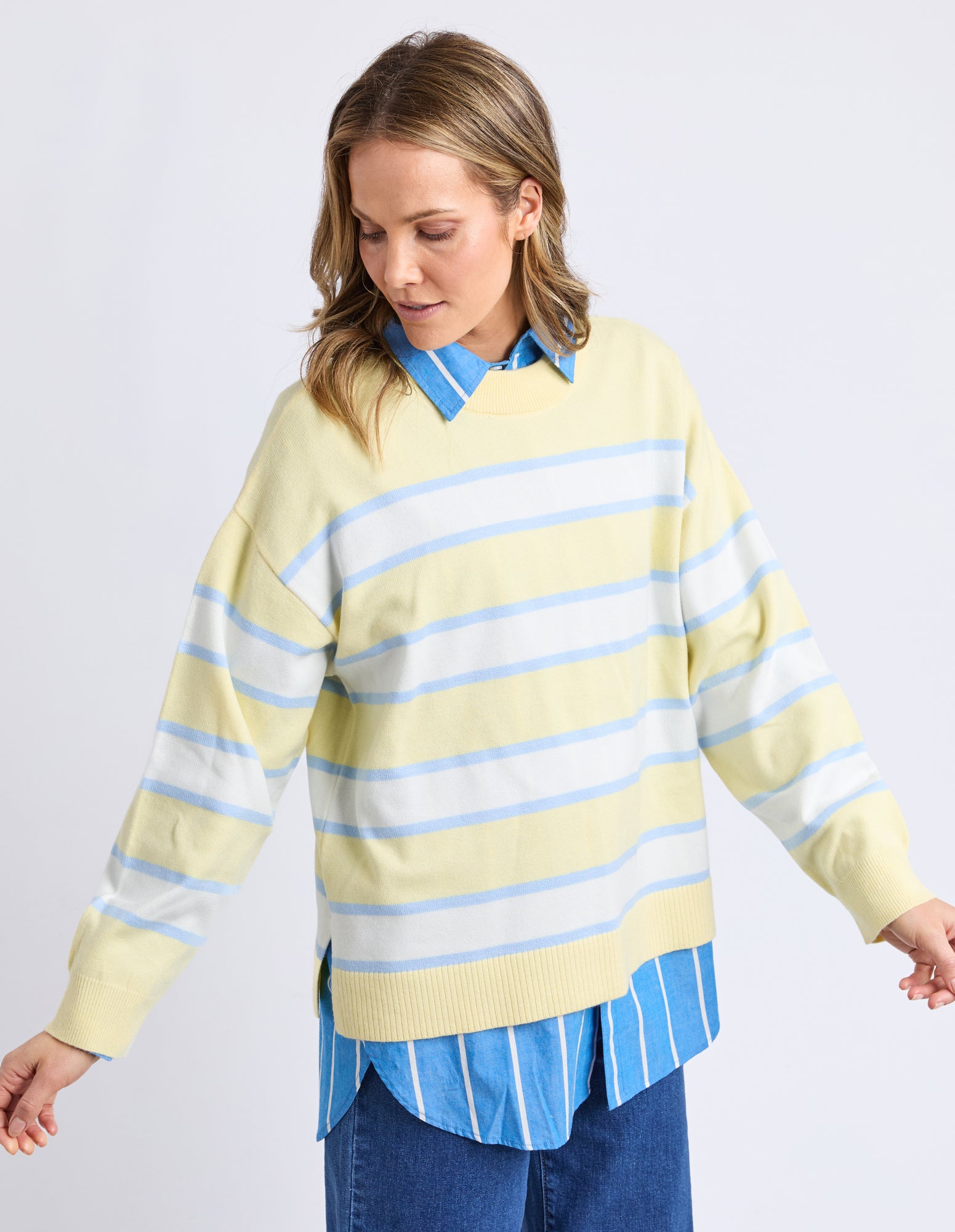 Joni Stripe Knit Pale Banana Stripe