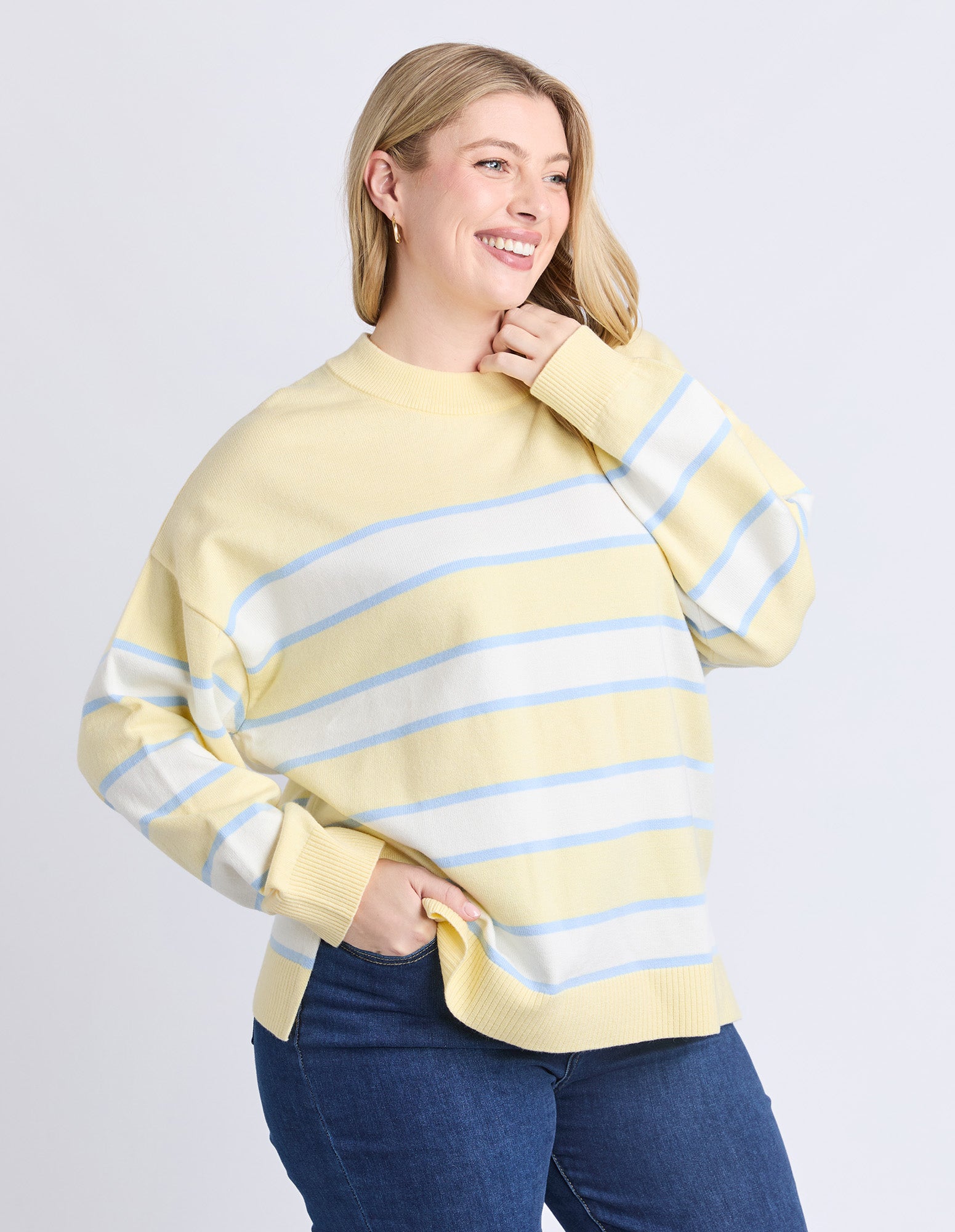 Joni Stripe Knit Pale Banana Stripe