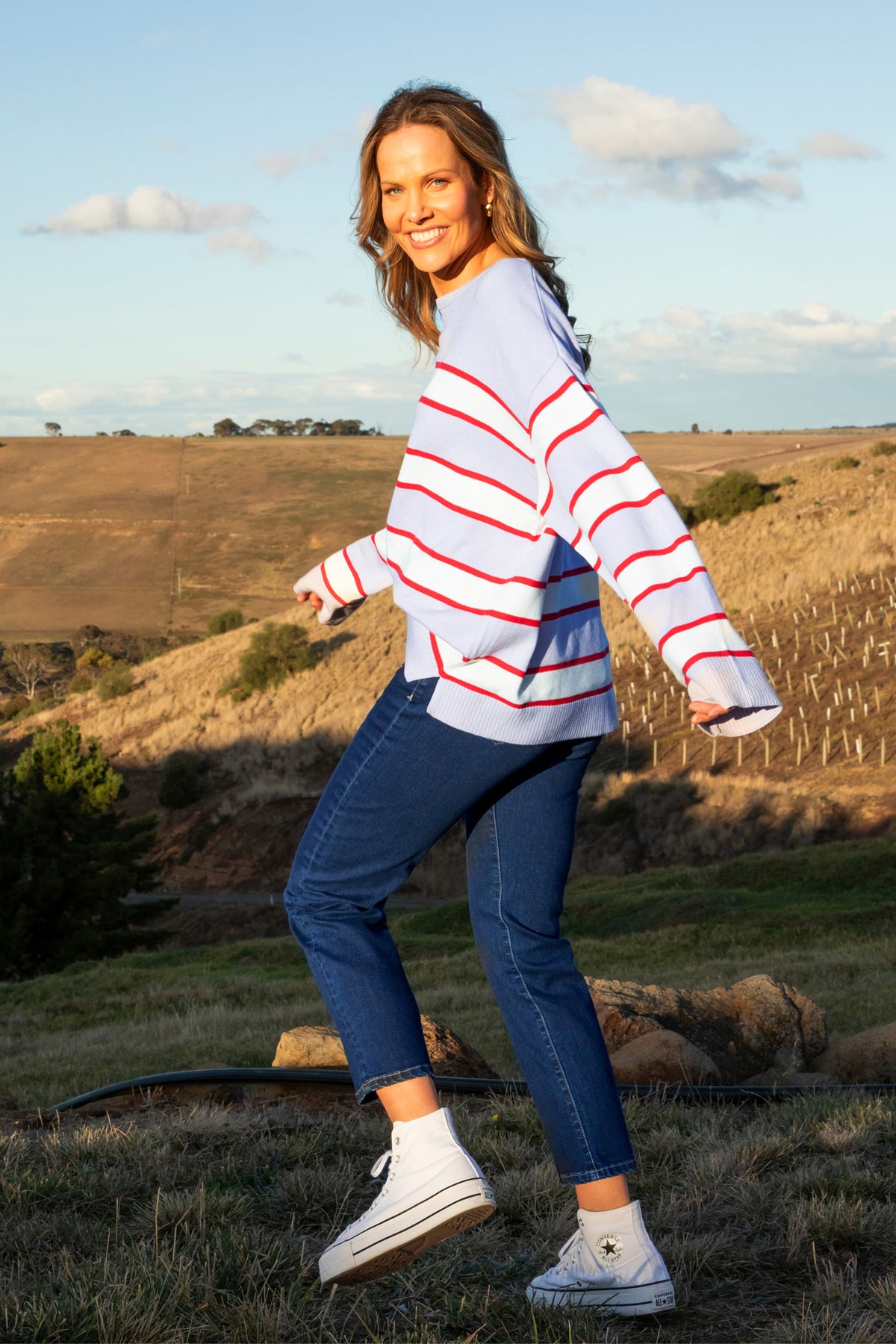 Joni Stripe Knit Dlil/Poppy/Mars Stripe
