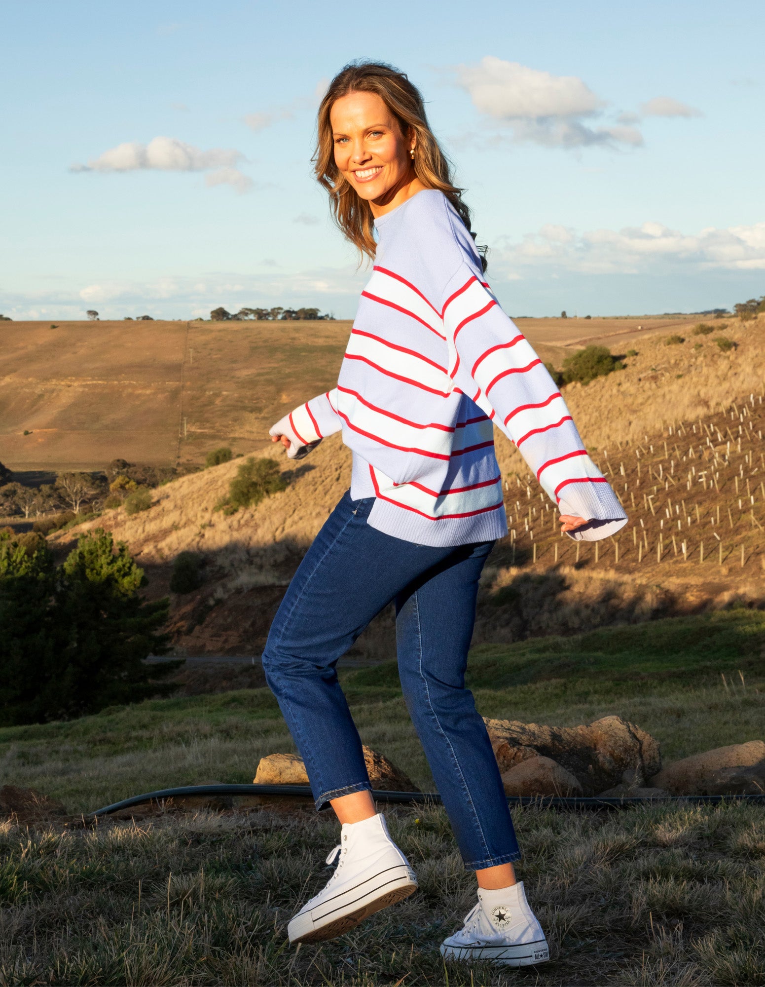 Joni Stripe Knit Dlil/Poppy/Mars Stripe