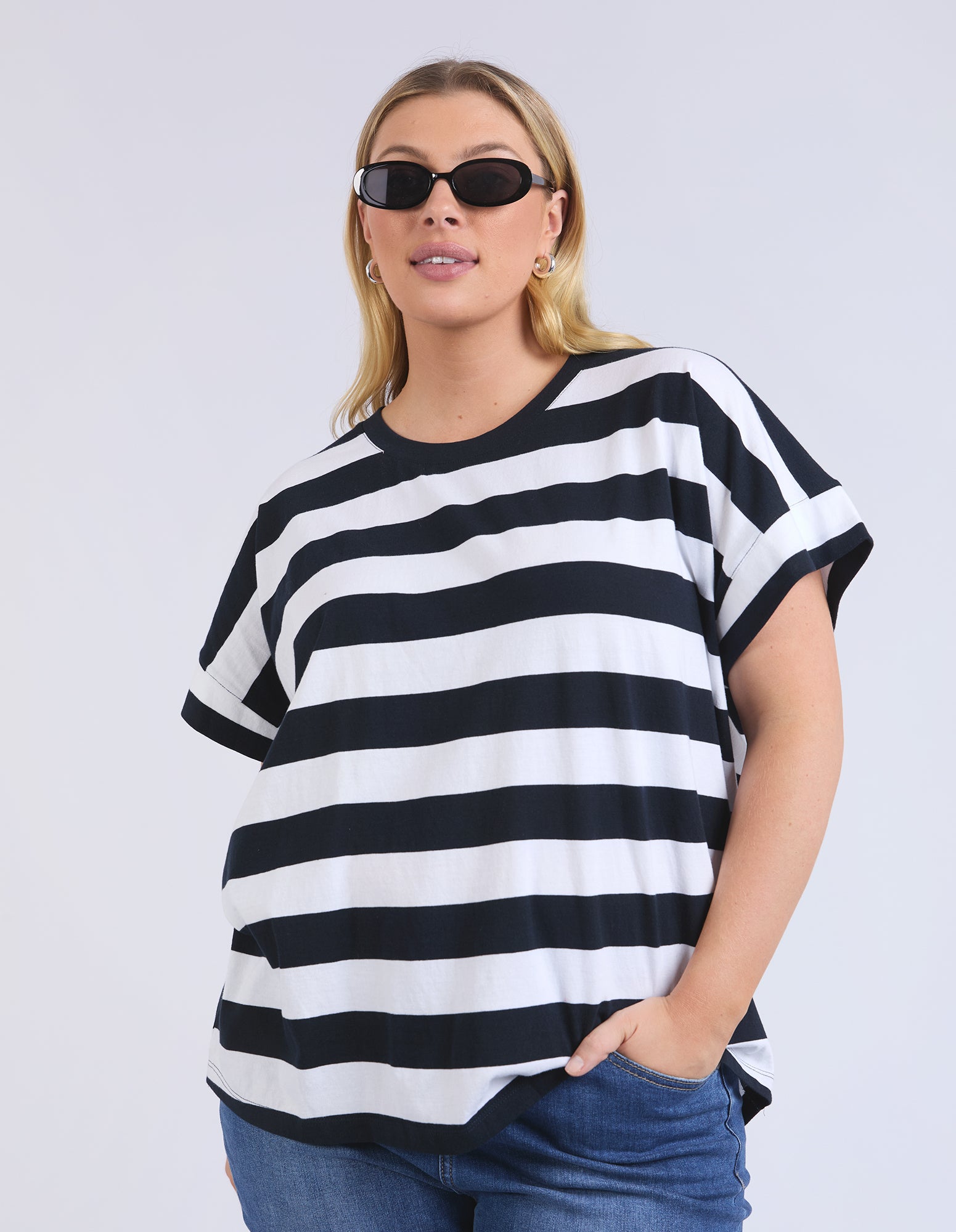 Mckinley Tee Navy & White Stripe