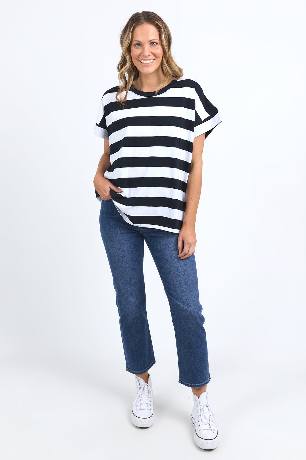 Mckinley Tee Navy & White Stripe