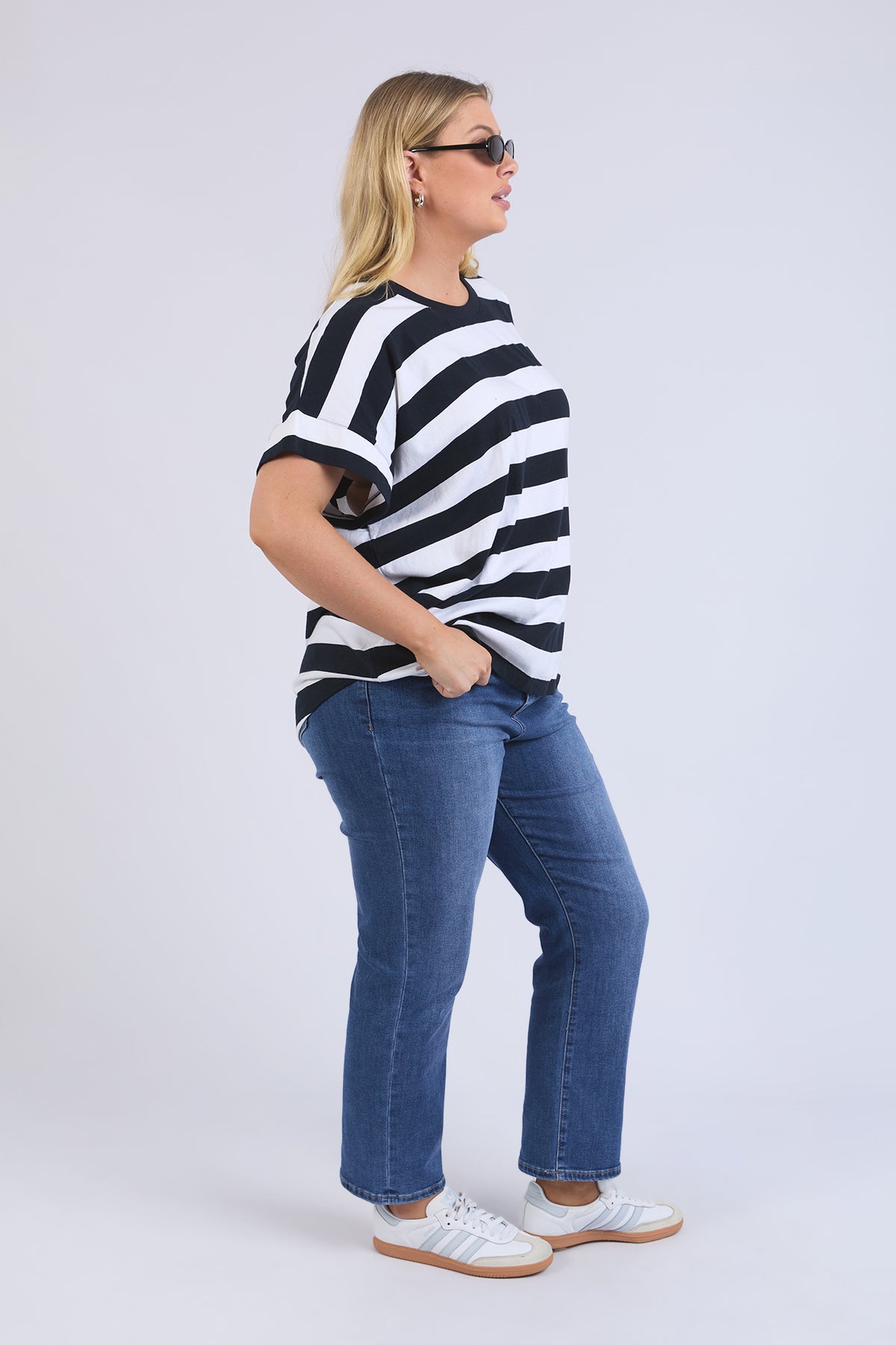 Mckinley Tee Navy & White Stripe