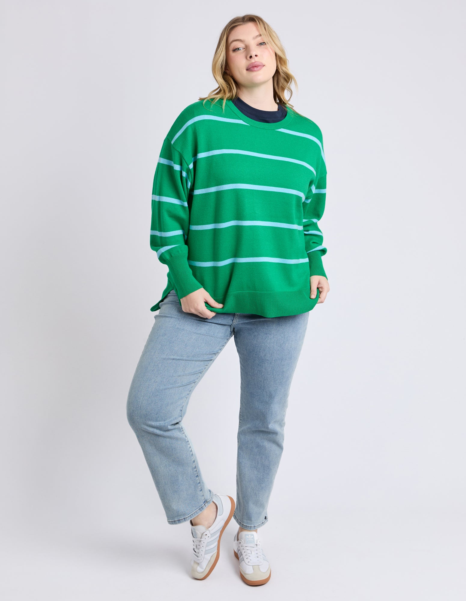 Charli Stripe Knit Pine Green