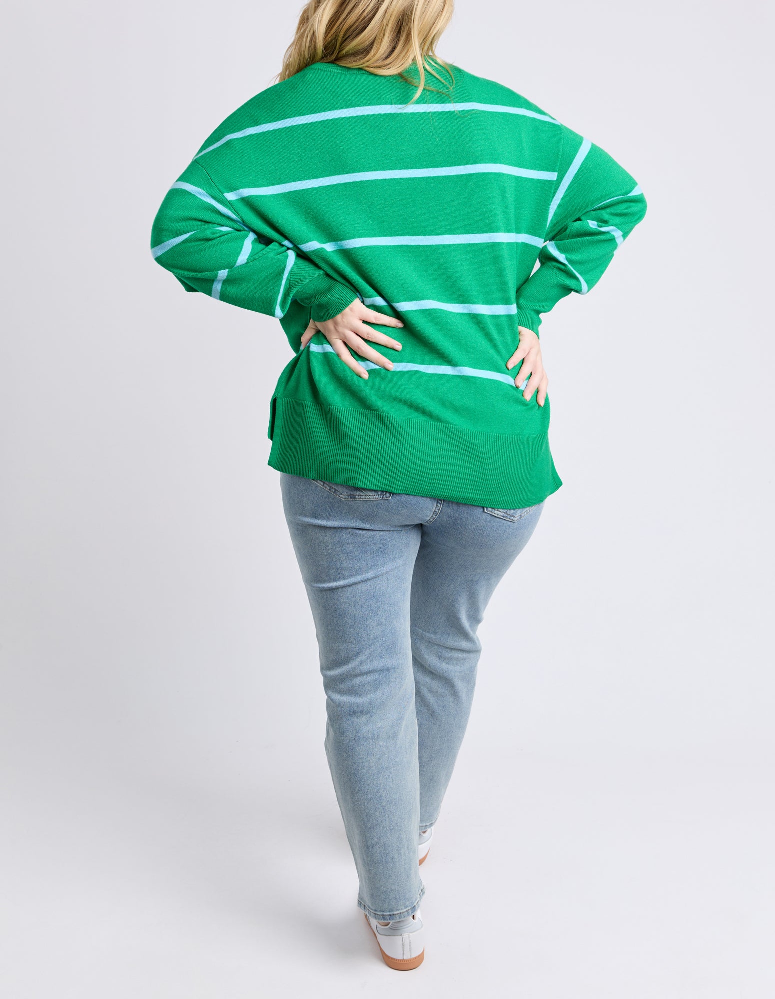 Charli Stripe Knit Pine Green
