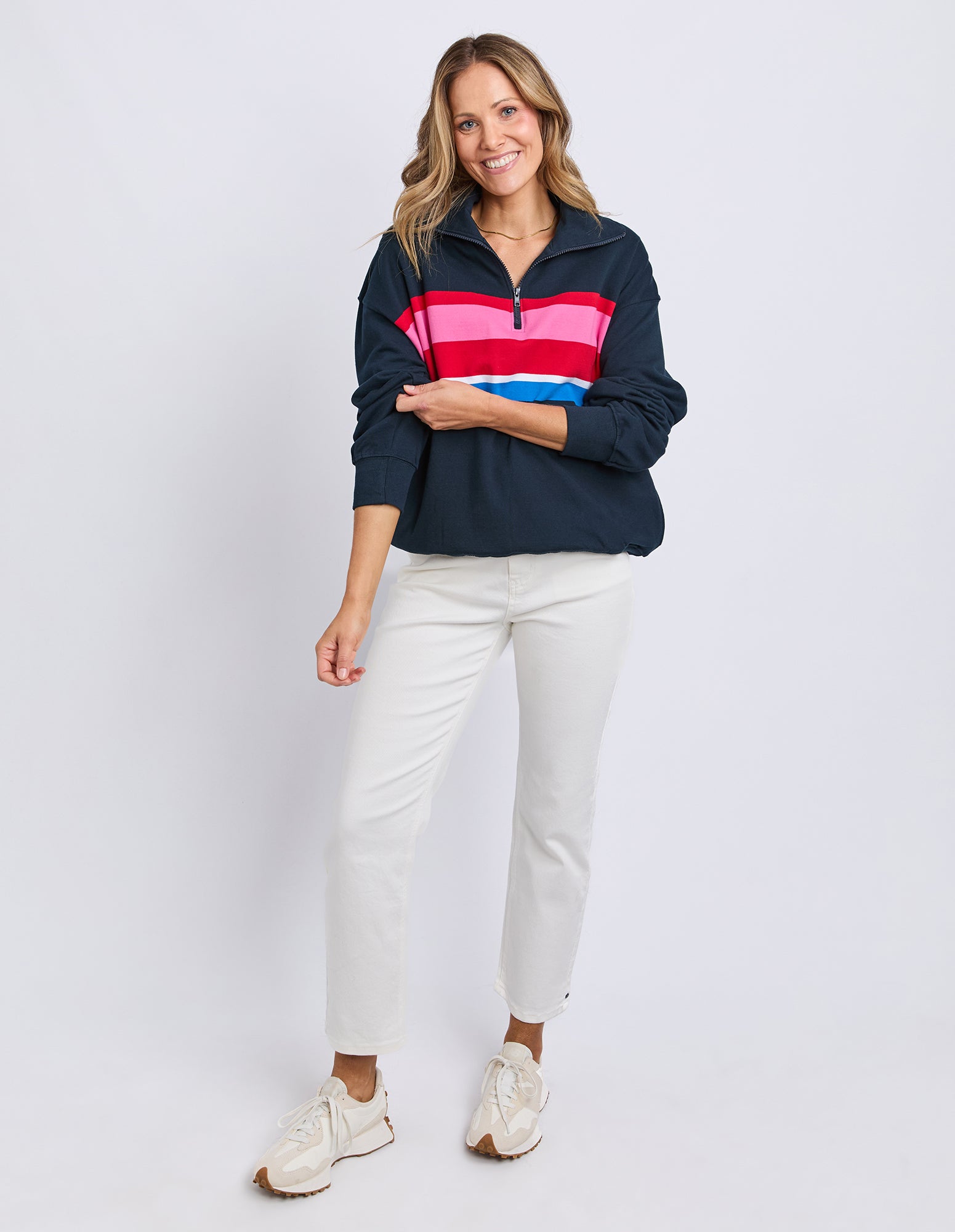 Real Love 1/4 Zip Stripe/Navy Body