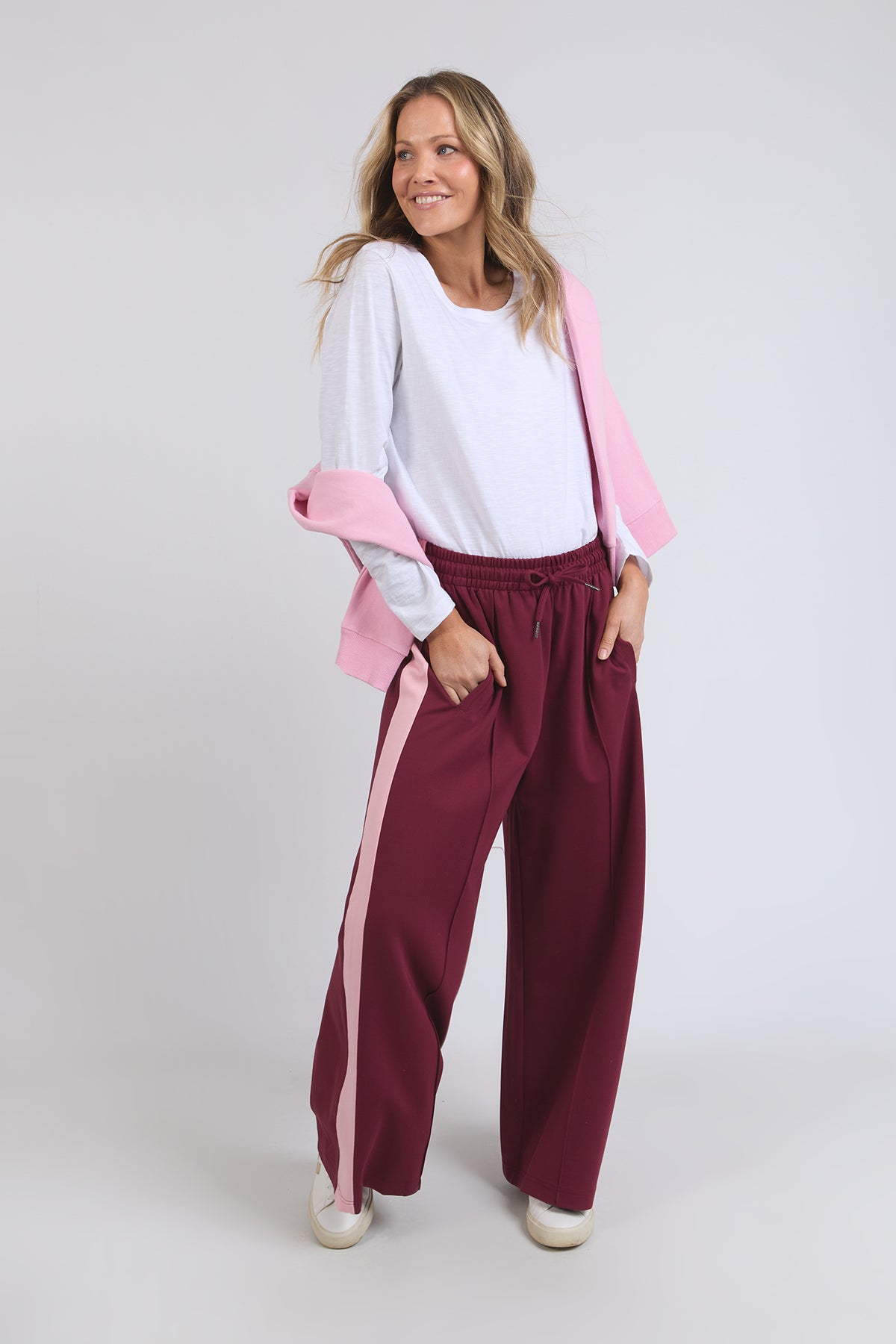 Carmen Wide Leg Pant Merlot/Pnk Ger