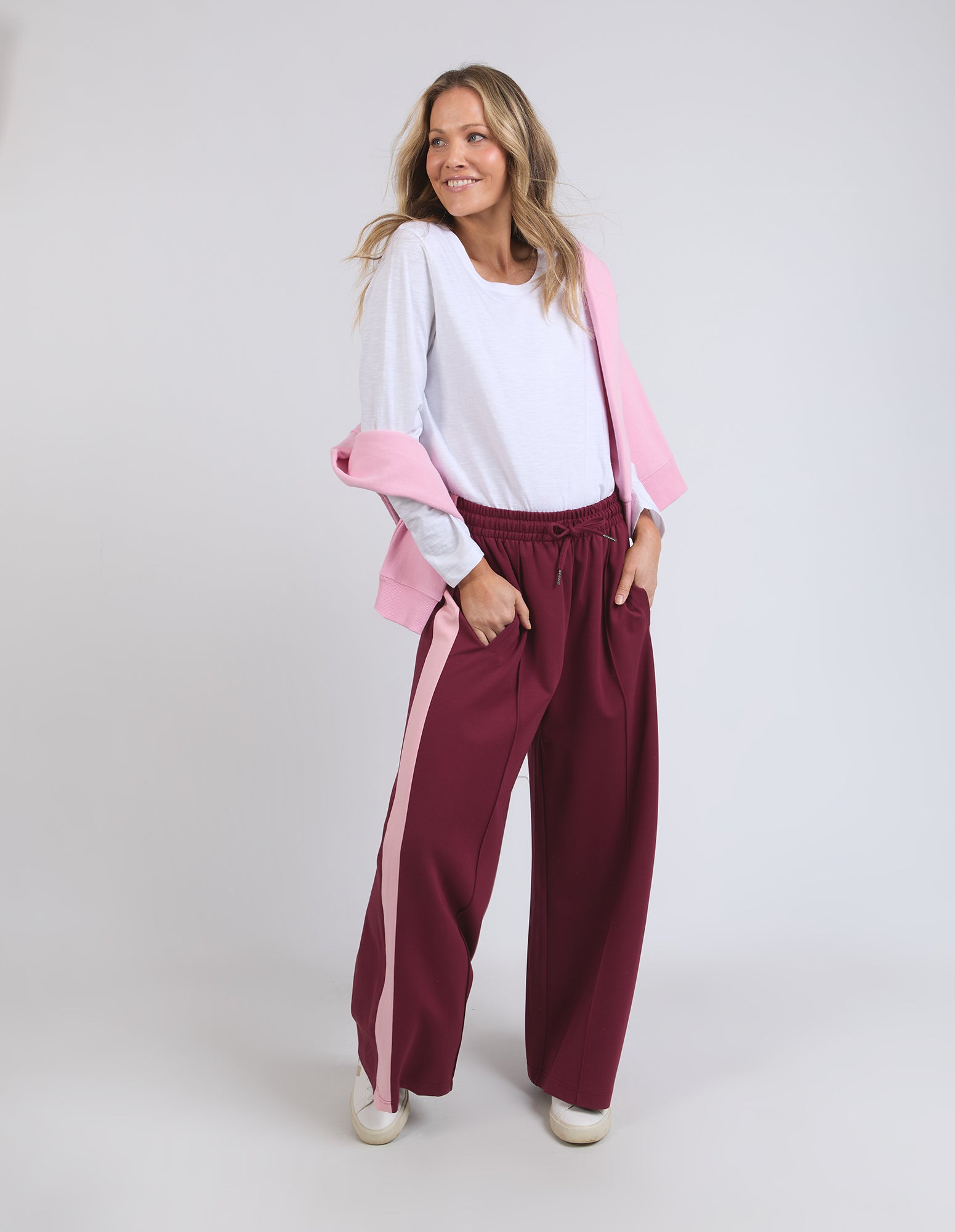 Carmen Wide Leg Pant Merlot/Pnk Ger