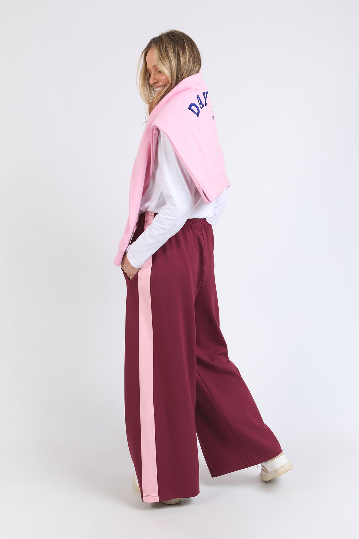 Carmen Wide Leg Pant Merlot/Pnk Ger