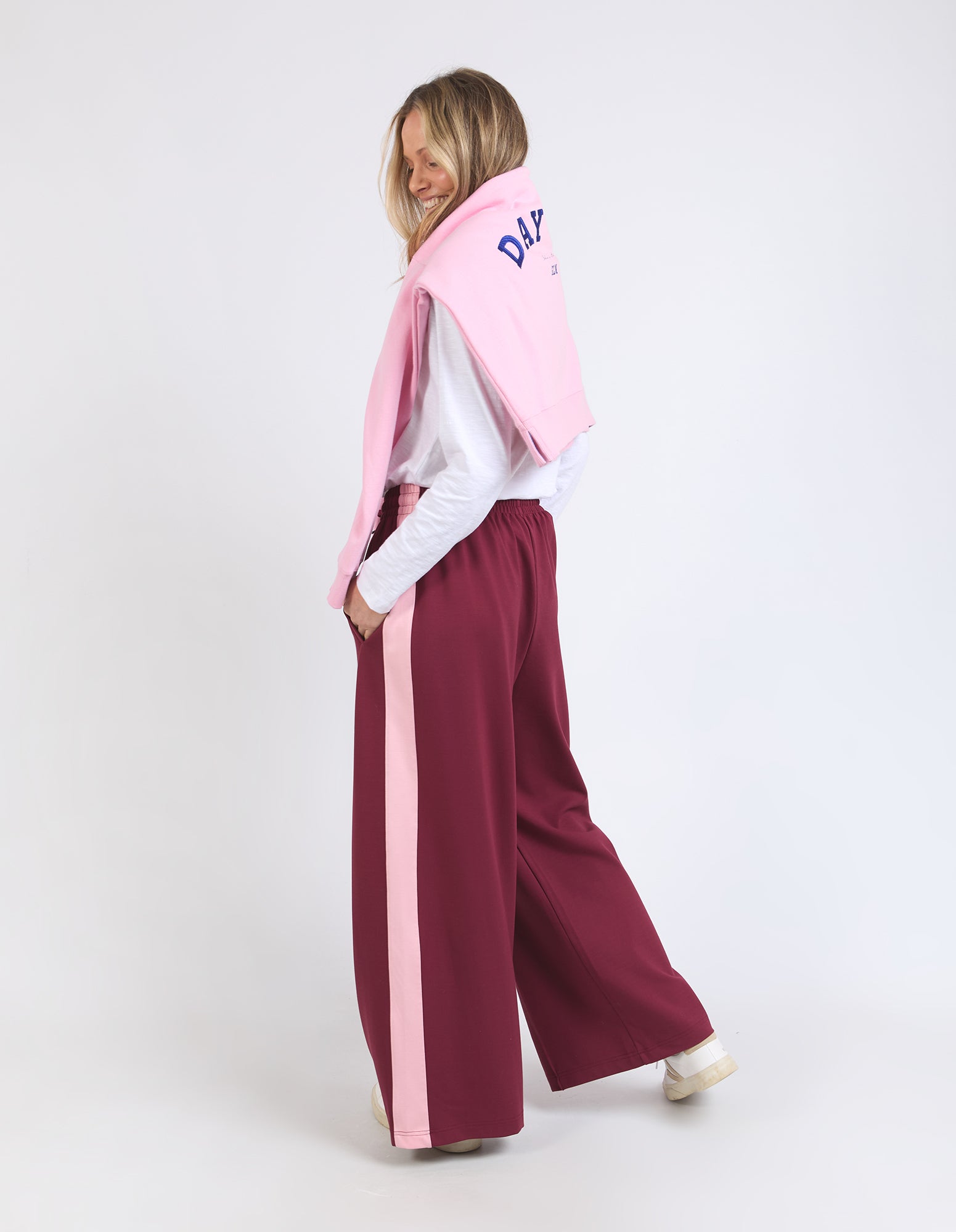 Carmen Wide Leg Pant Merlot/Pnk Ger