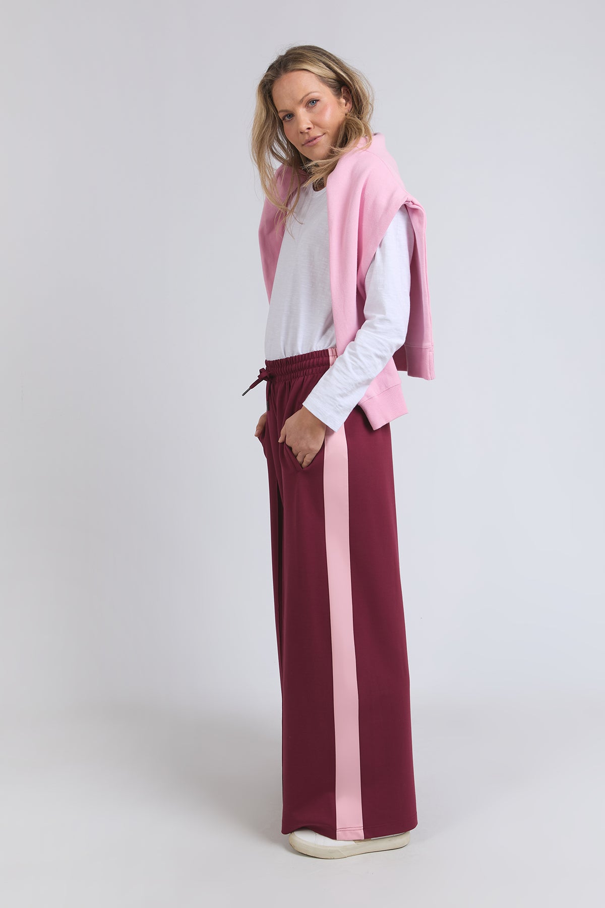 Carmen Wide Leg Pant Merlot/Pnk Ger