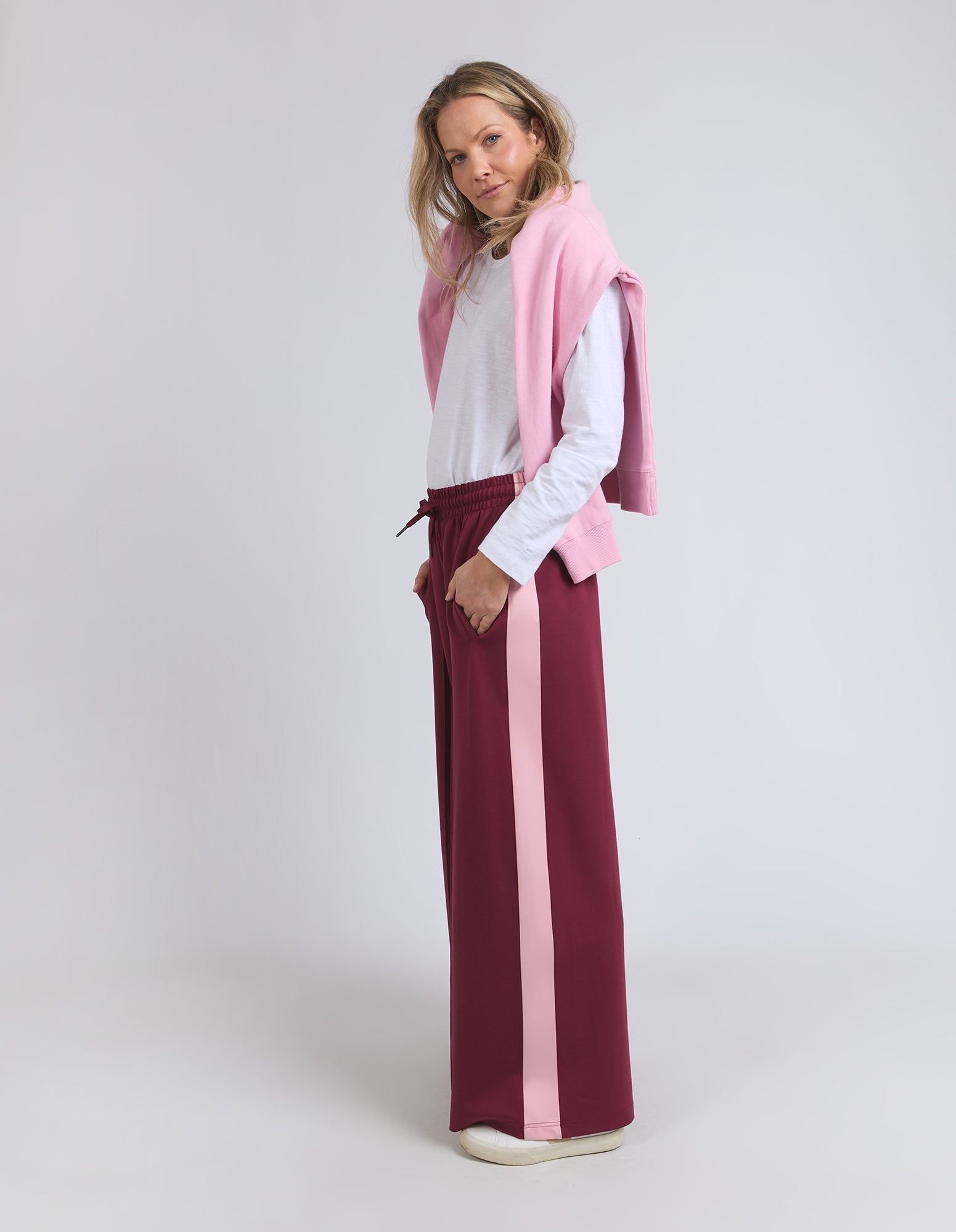 Carmen Wide Leg Pant Merlot/Pnk Ger