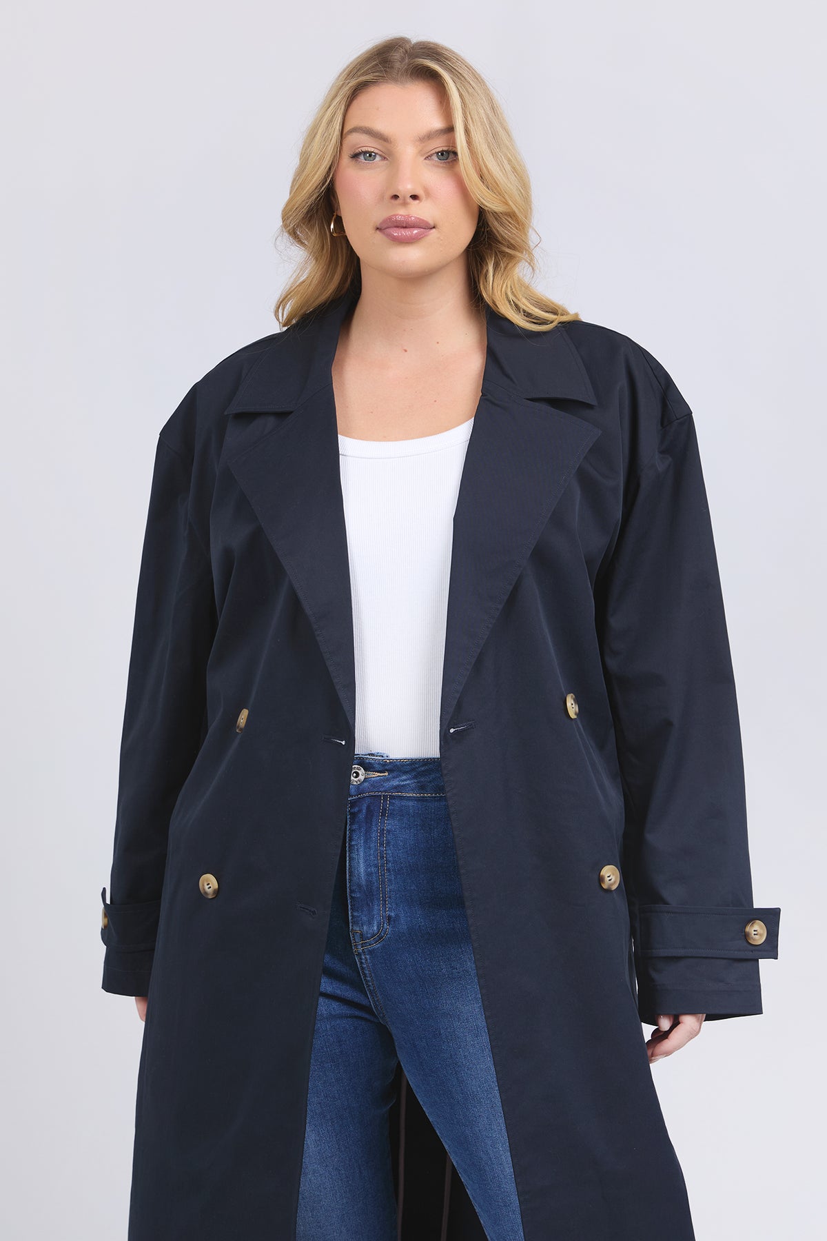 Ella Trench Coat Navy