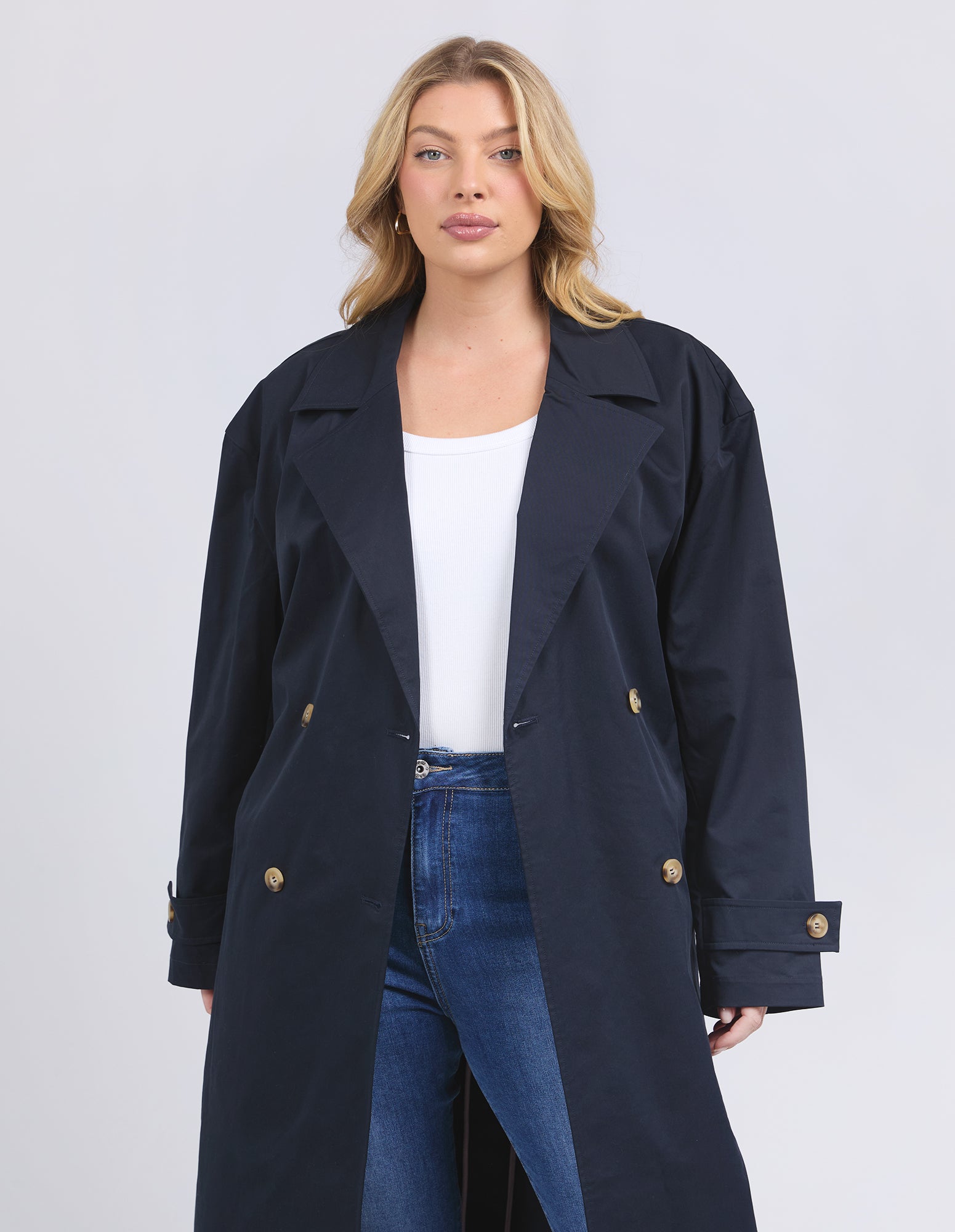 Ella Trench Coat Navy