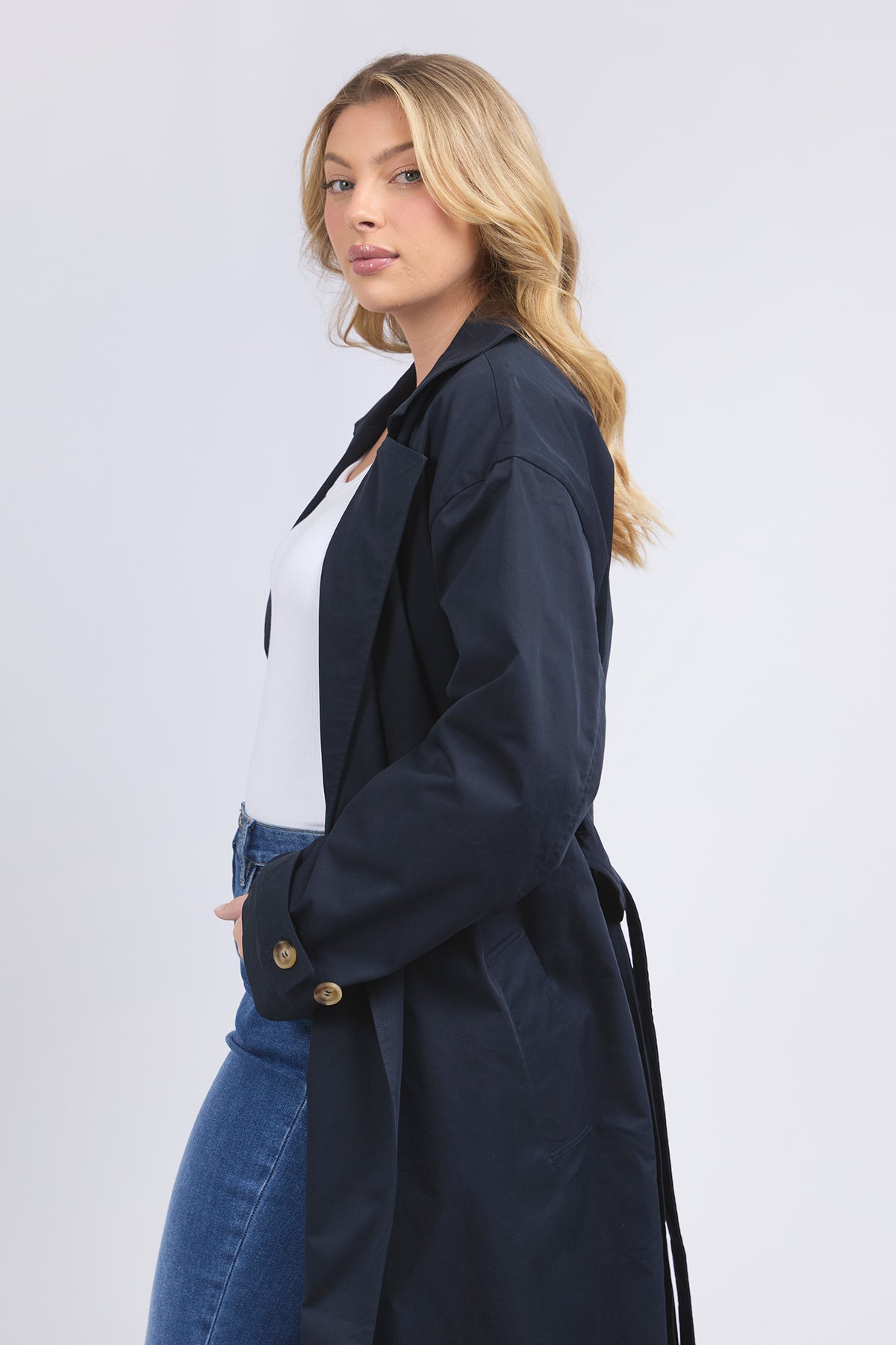 Ella Trench Coat Navy