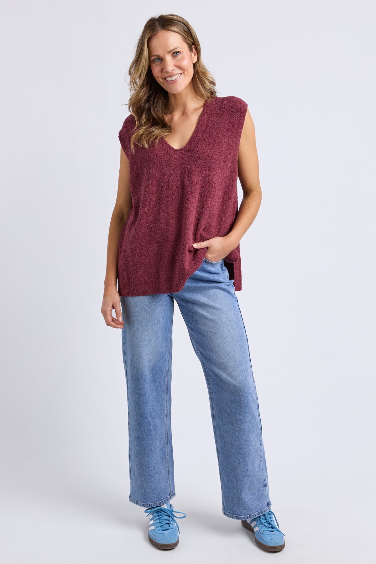 Bowie Knit Vest Plum