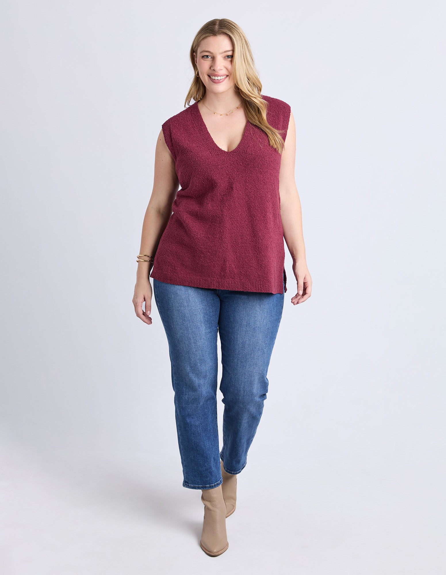 Bowie Knit Vest Plum