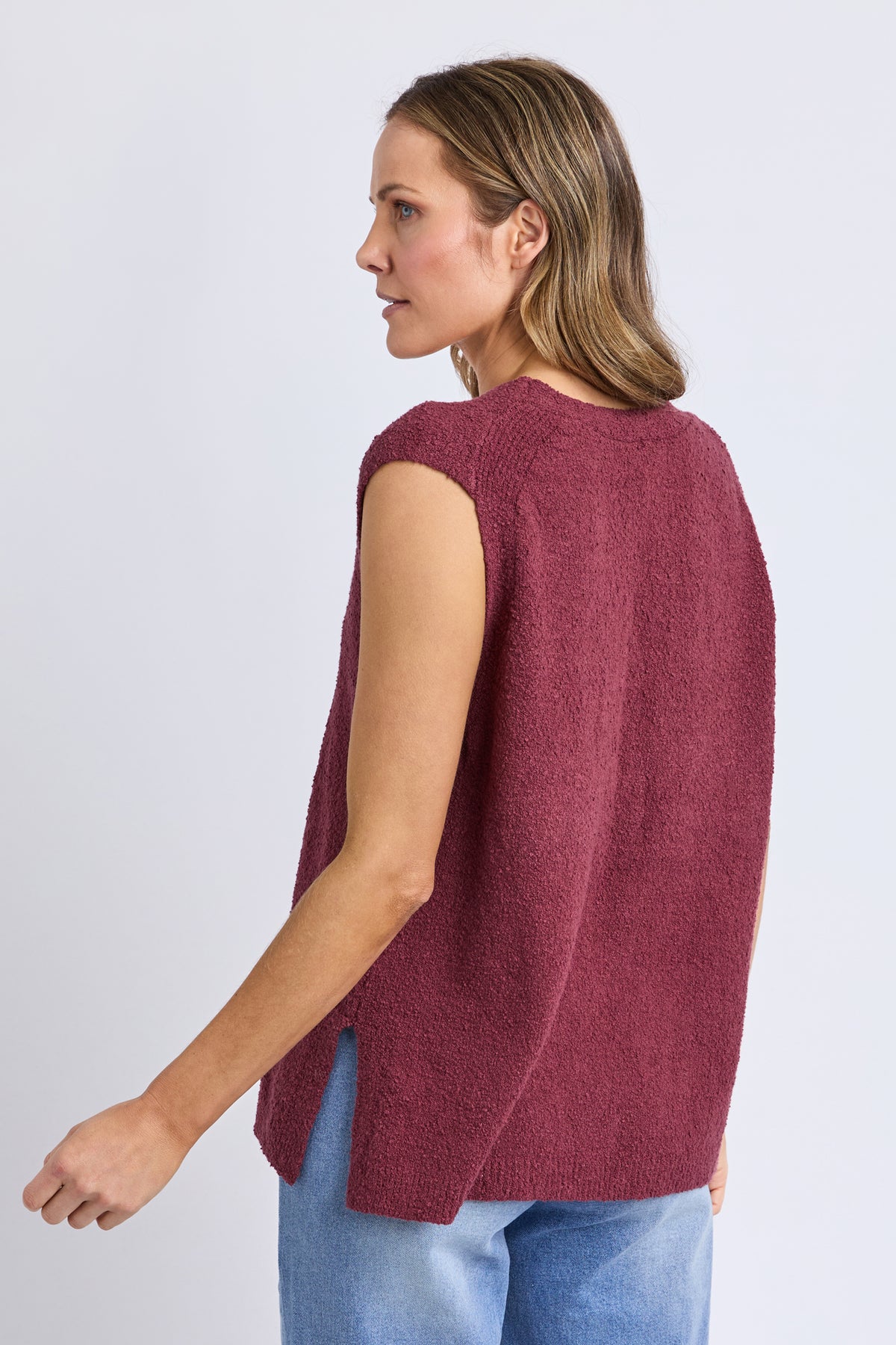 Bowie Knit Vest Plum