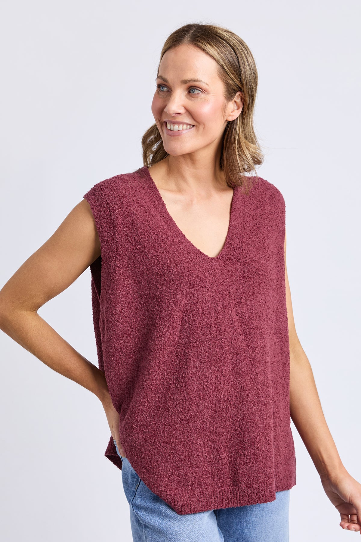 Bowie Knit Vest Plum