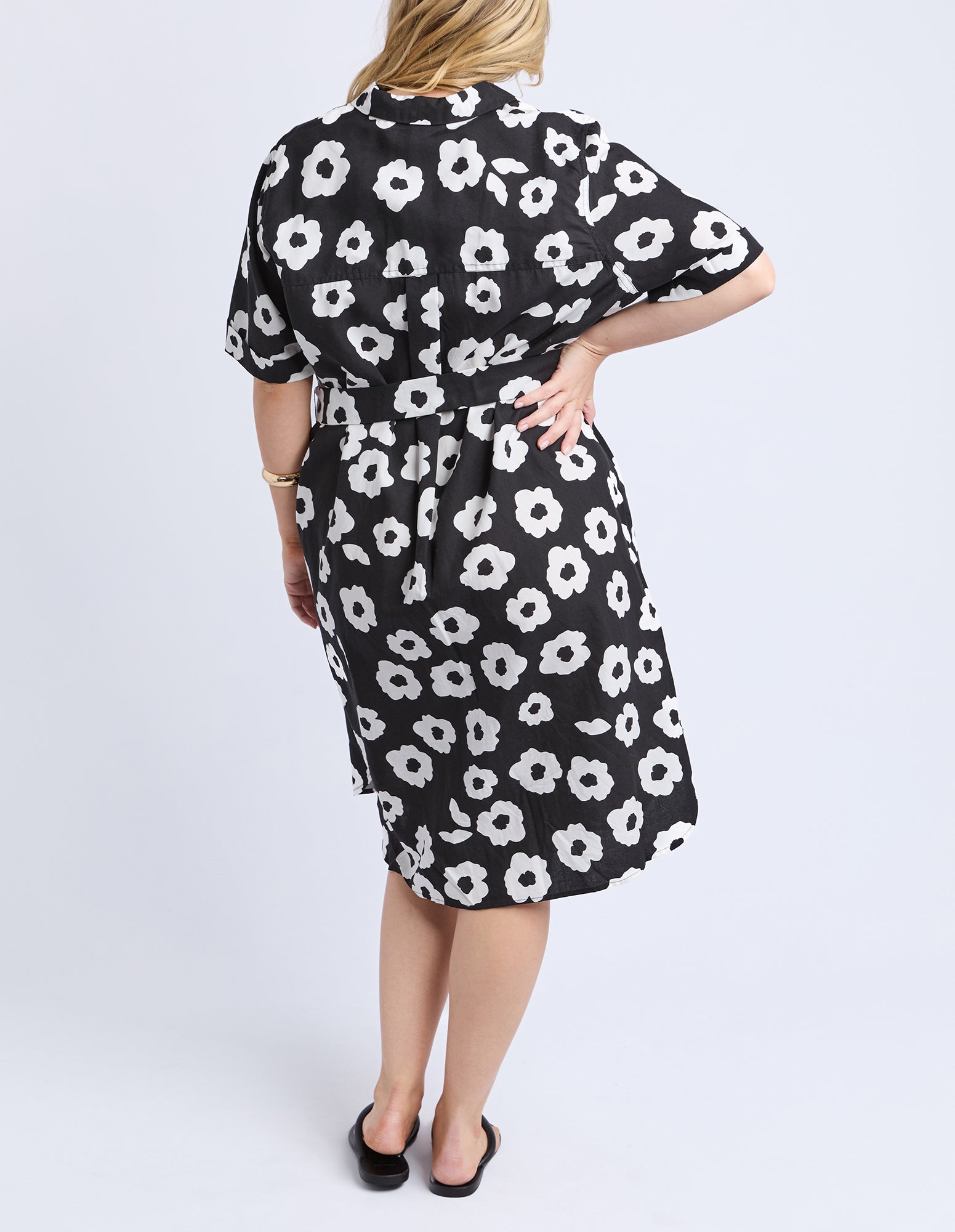 Azalea Shirt Dress Navy Print