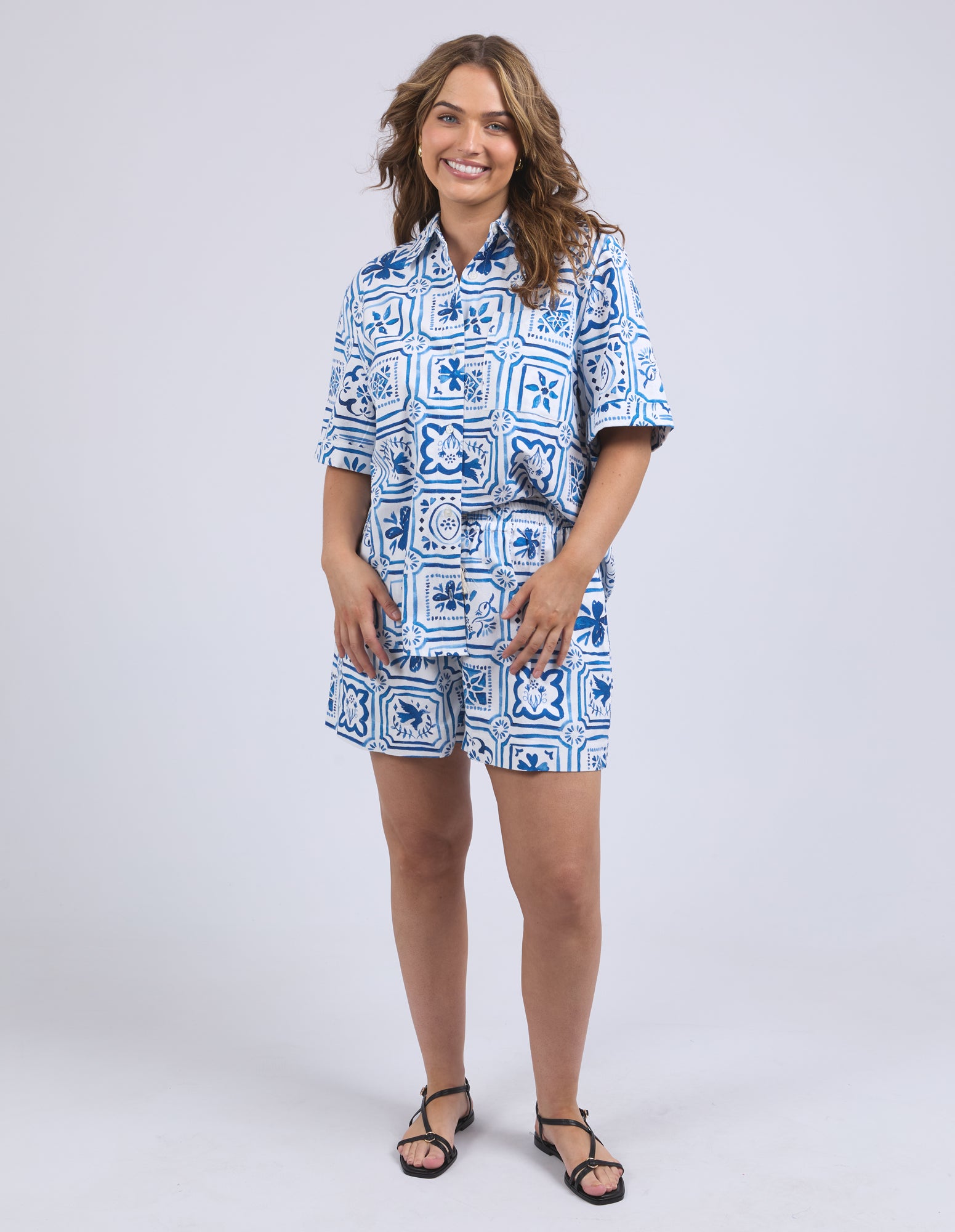 Dolce Tile Shirt Ocean Tile Print