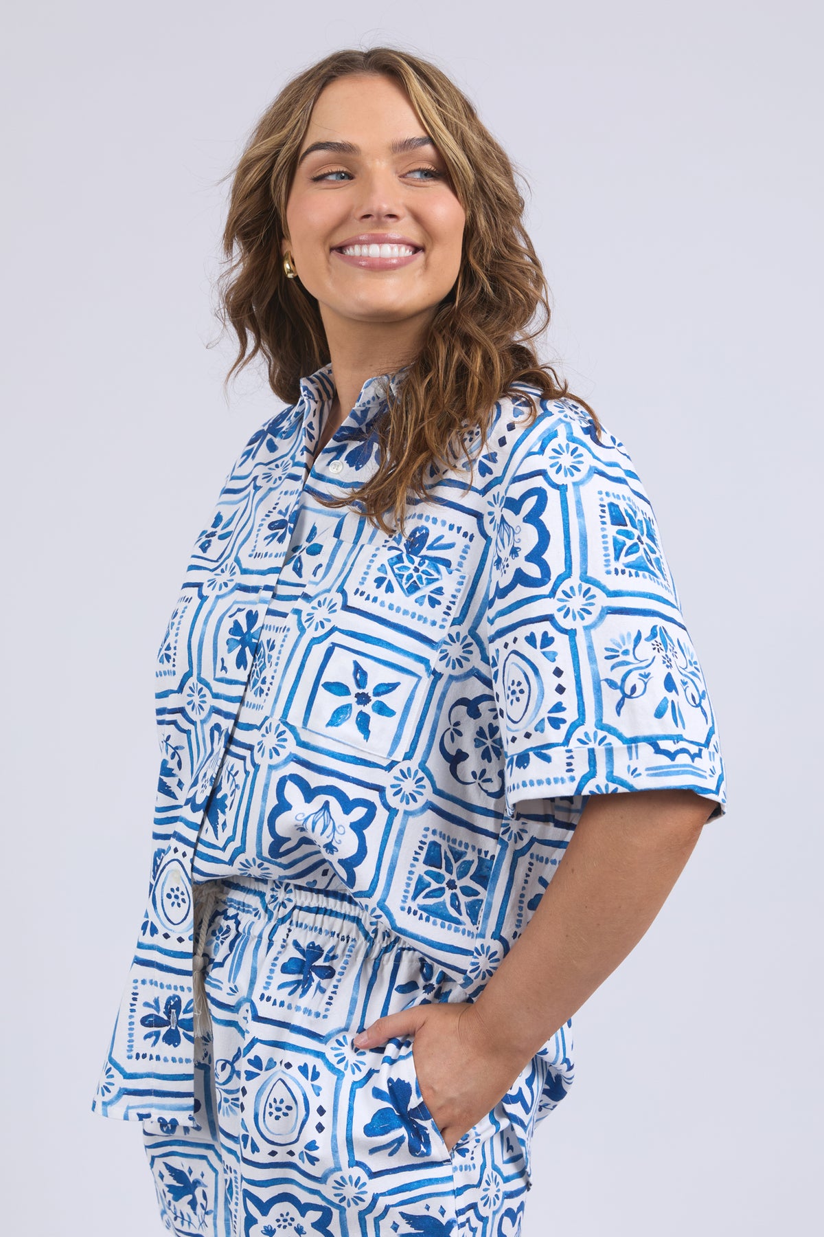 Dolce Tile Shirt Ocean Tile Print