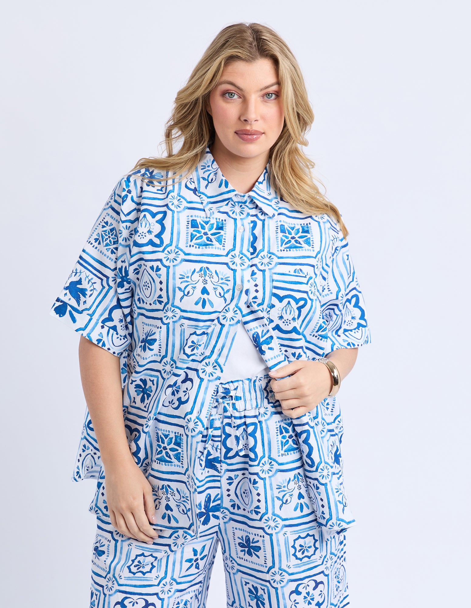 Dolce Tile Shirt Ocean Tile Print
