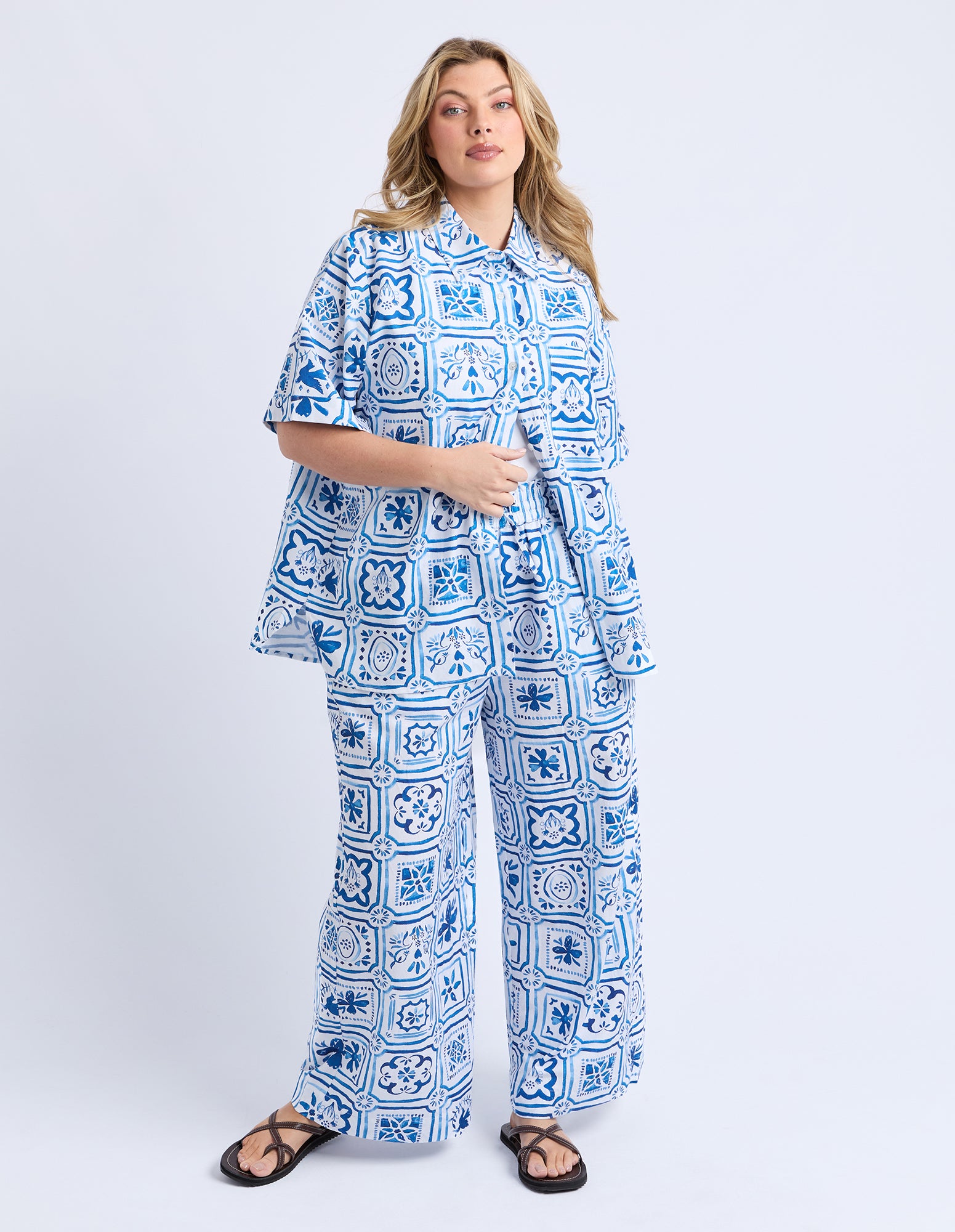 Dolce Tile Shirt Ocean Tile Print