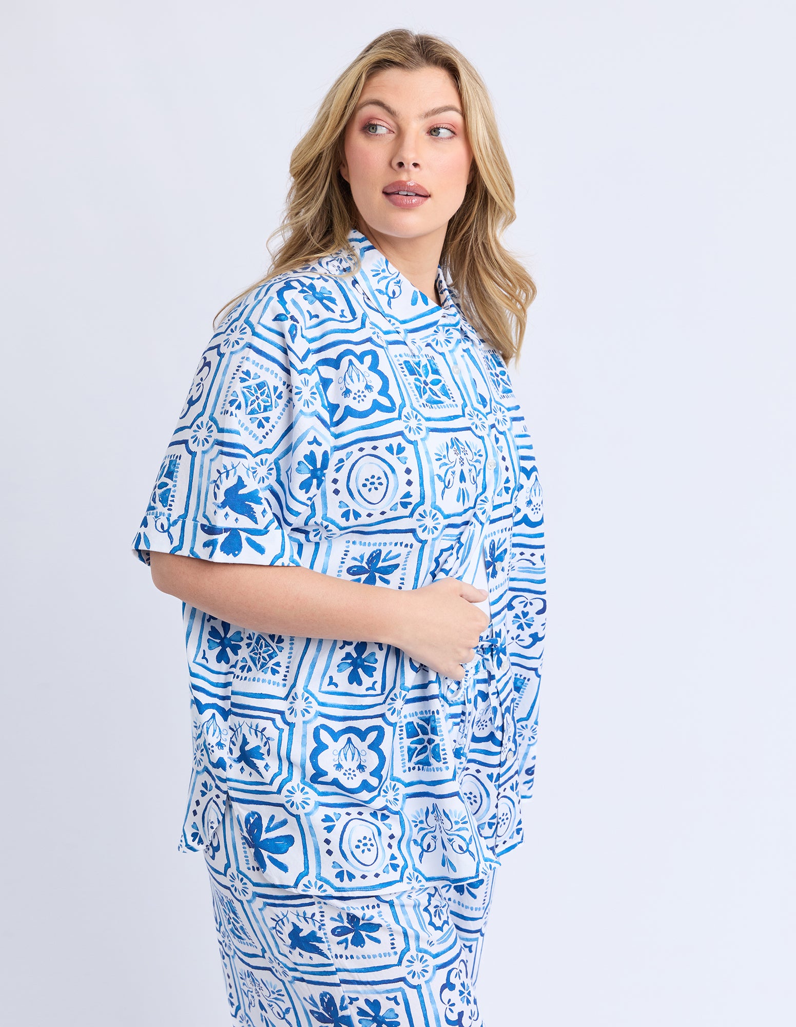 Dolce Tile Shirt Ocean Tile Print