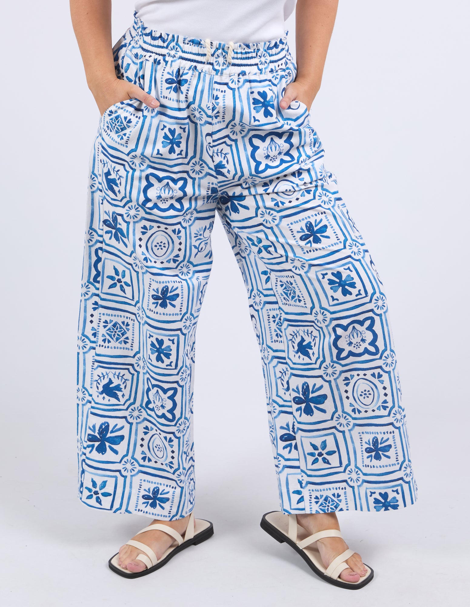 Dolce Tile Pant Ocean Tile Print