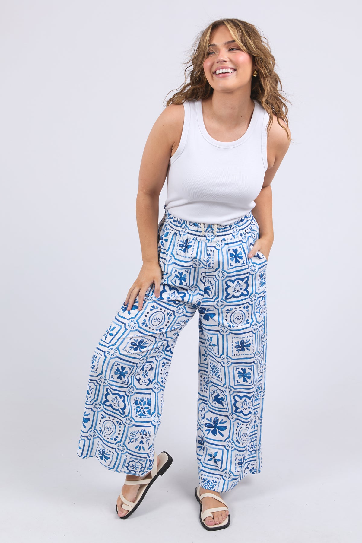 Dolce Tile Pant Ocean Tile Print