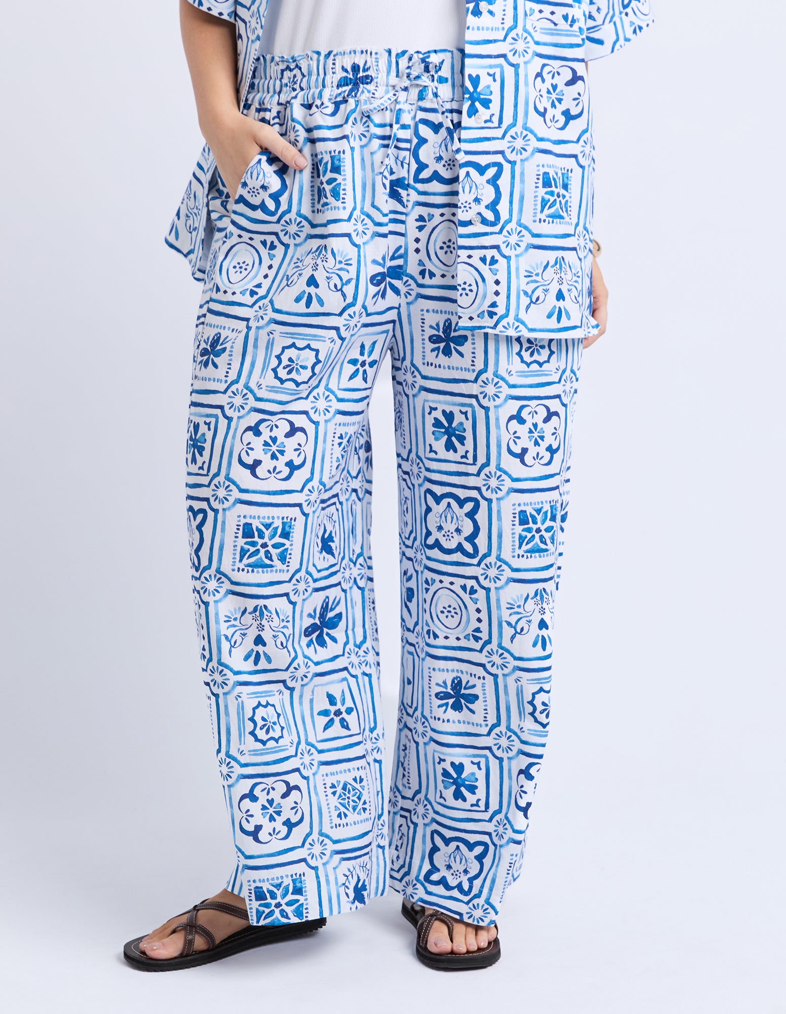 Dolce Tile Pant Ocean Tile Print