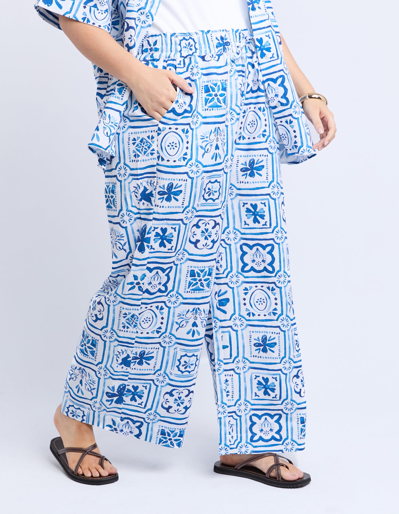 Dolce Tile Pant Ocean Tile Print